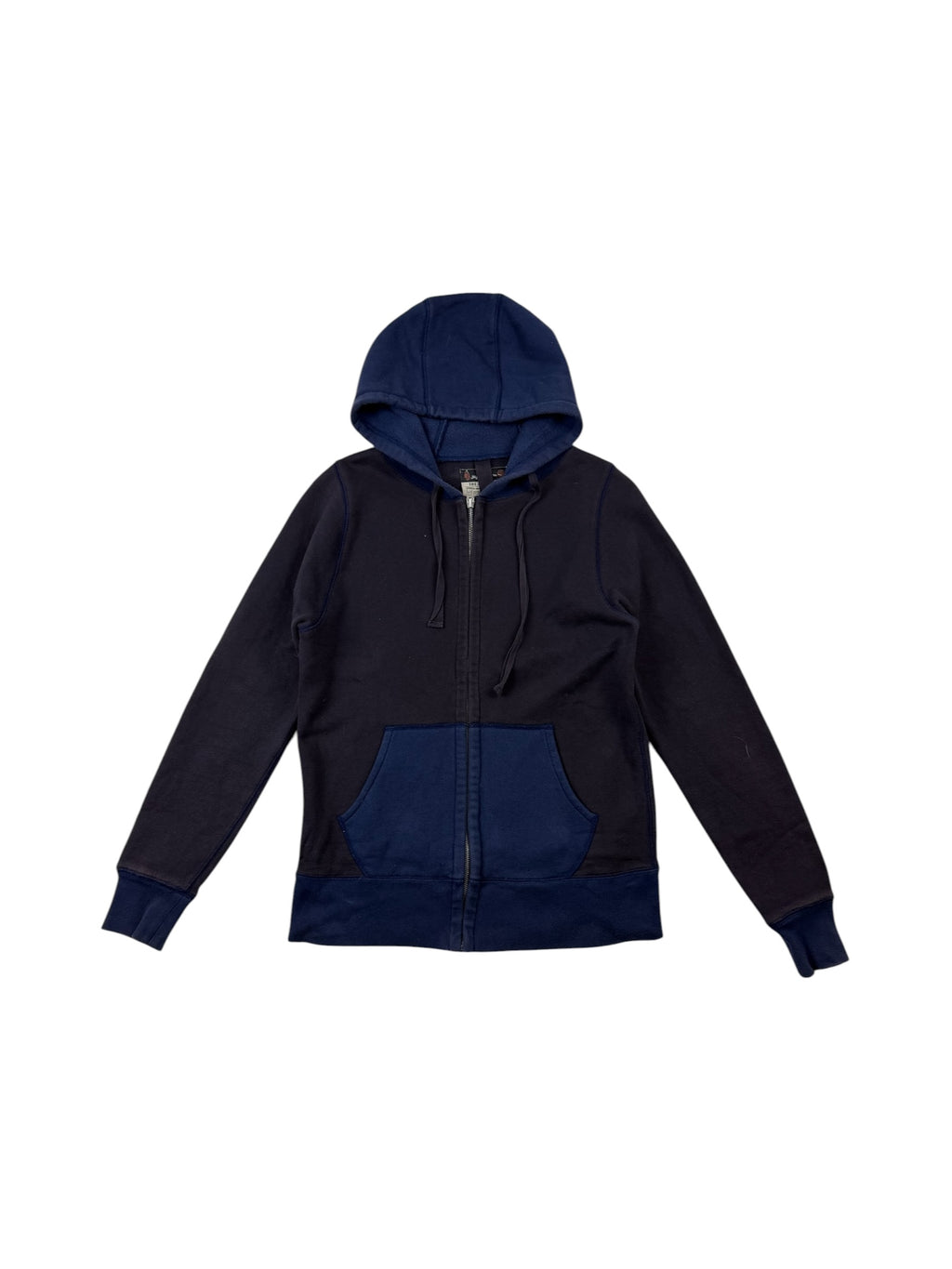 Nigel Cabourn Army Gym Navy Two-Tone Zip Up Hoodie