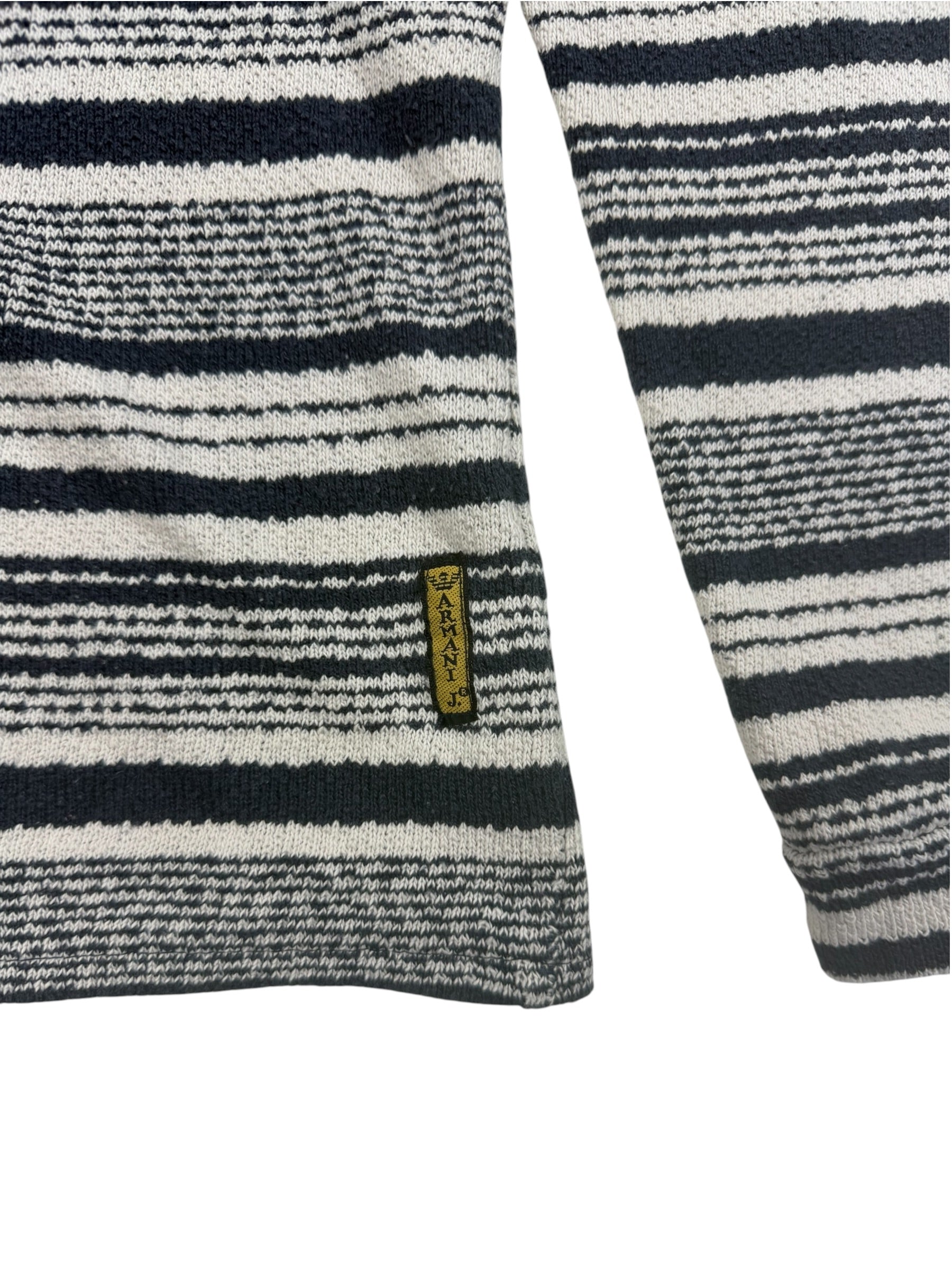 Armani Jeans 90s Striped Knit Henley POH Sweater