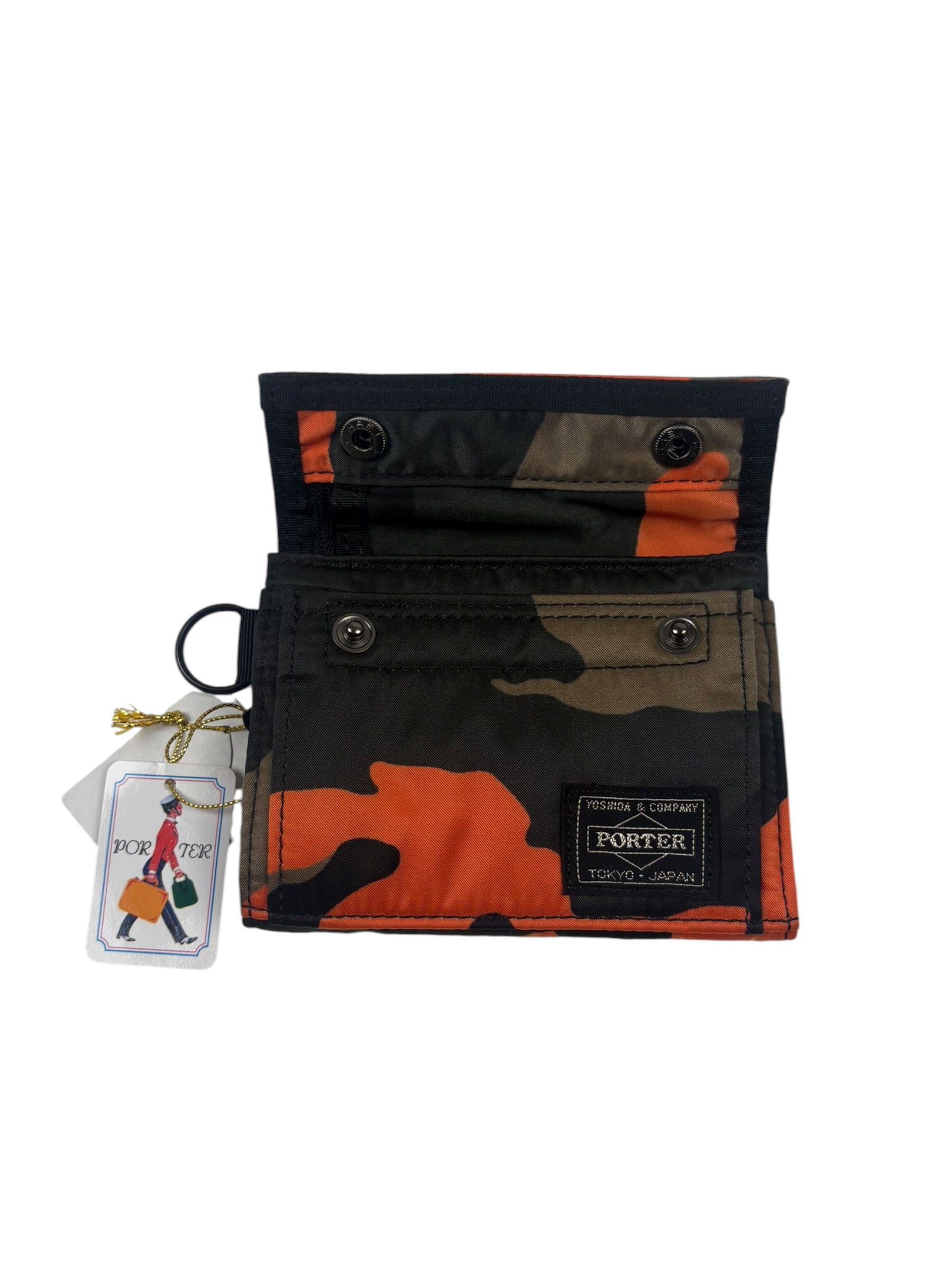Porter by Yoshida & Company Woodland Orange Camo Wallet