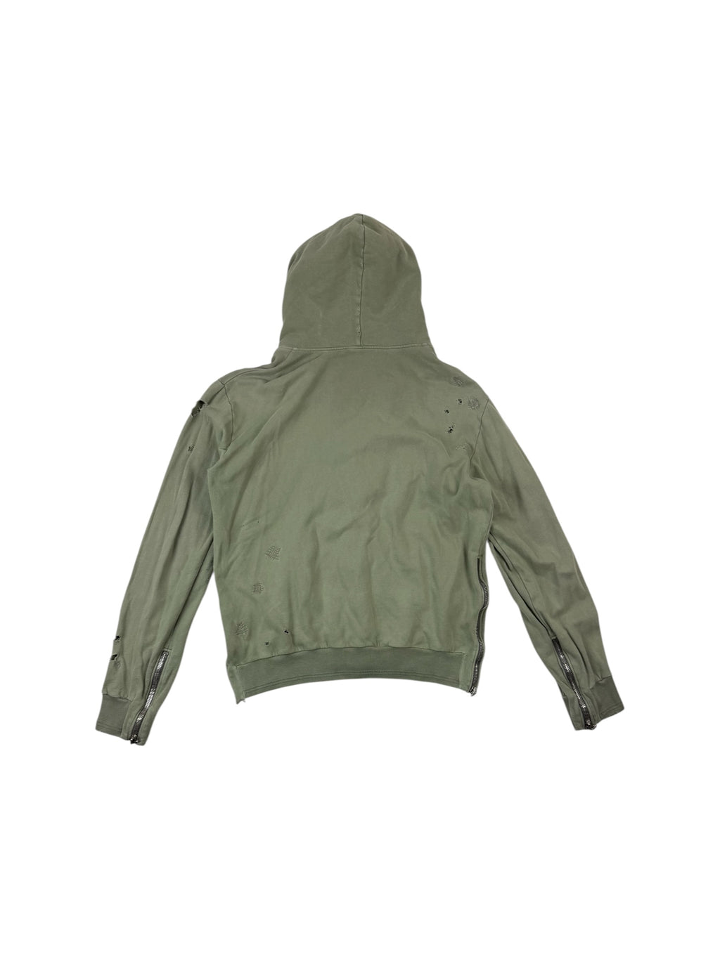 Balmain Distressed Side Zip Hoodie