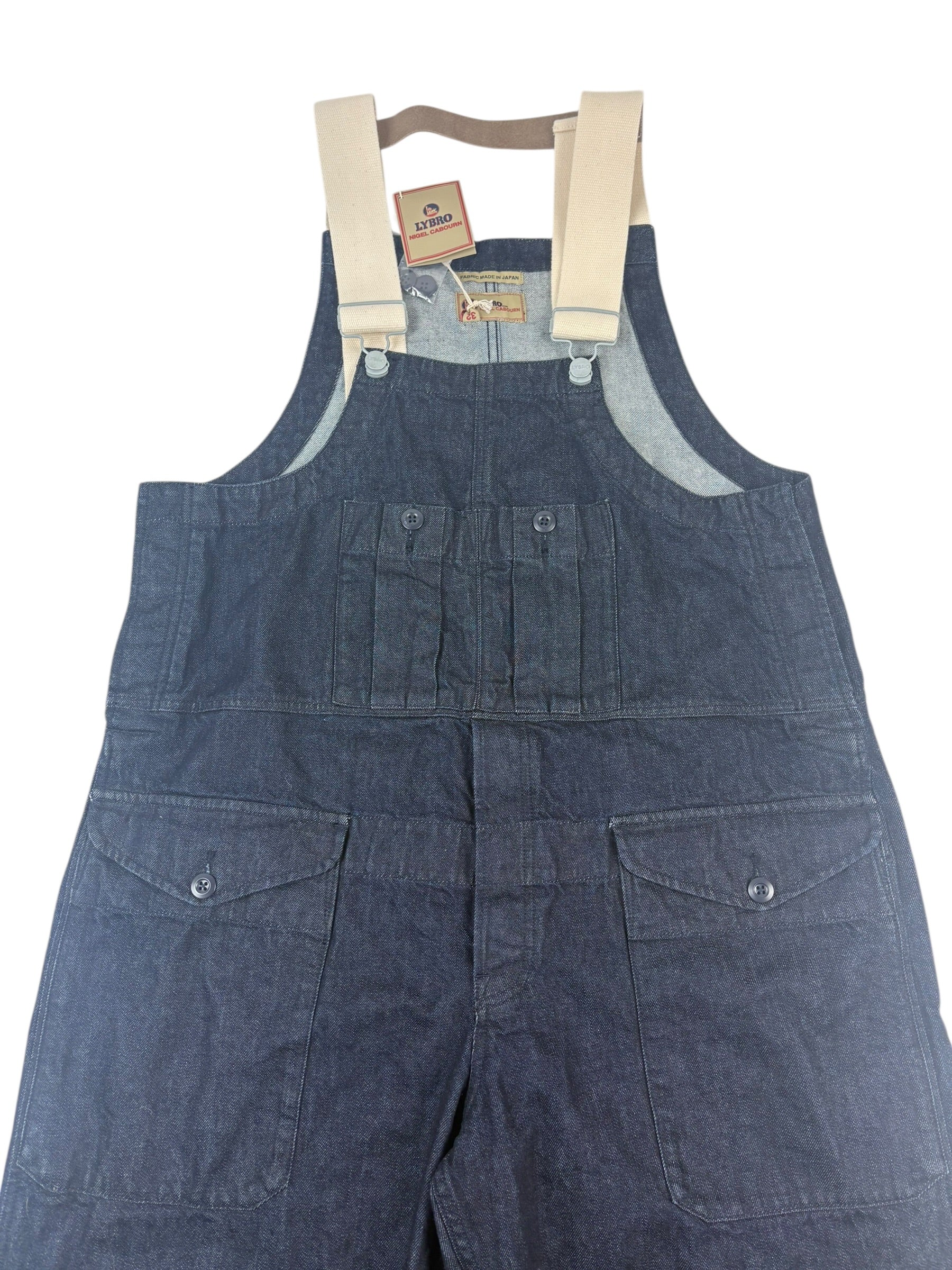 Nigel Cabourn Lybro Railway Indigo Denim Dungarees
