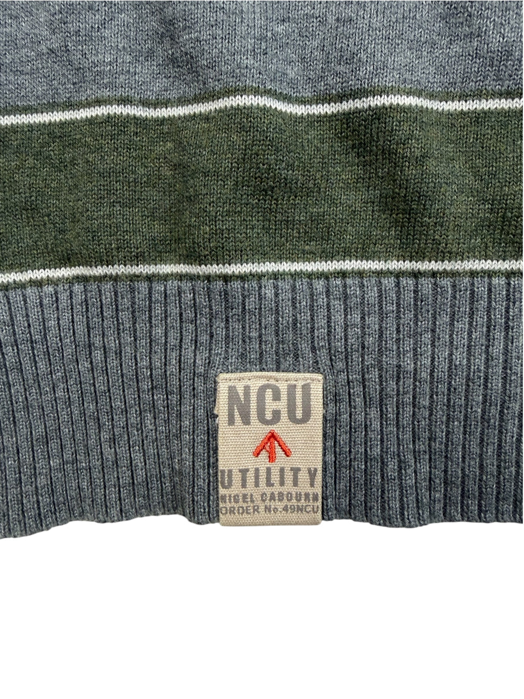 Nigel Cabourn 2000’s Utility Striped V-Neck Sweatshirt
