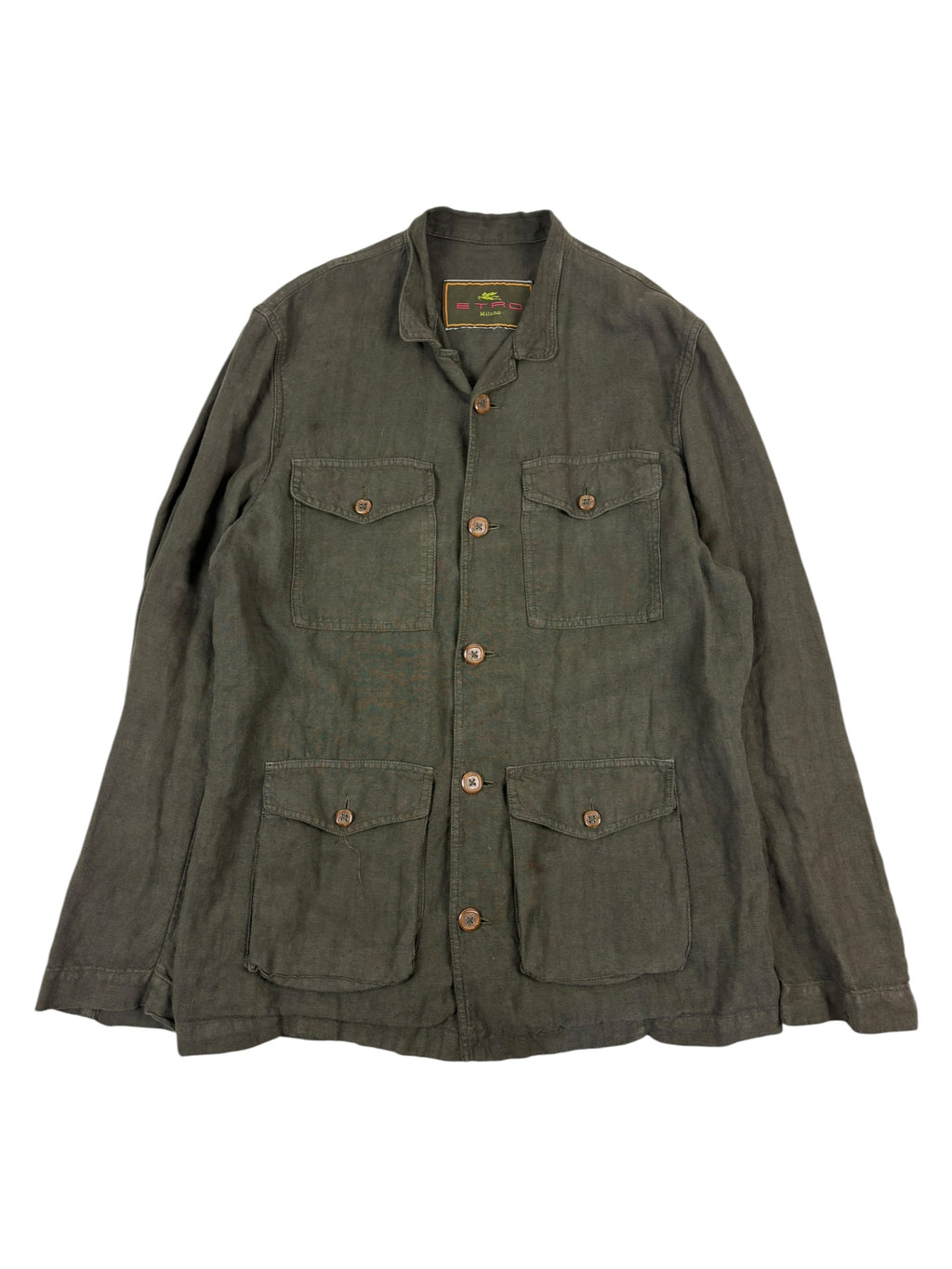 Etro Linen Safari Field Shirt Jacket