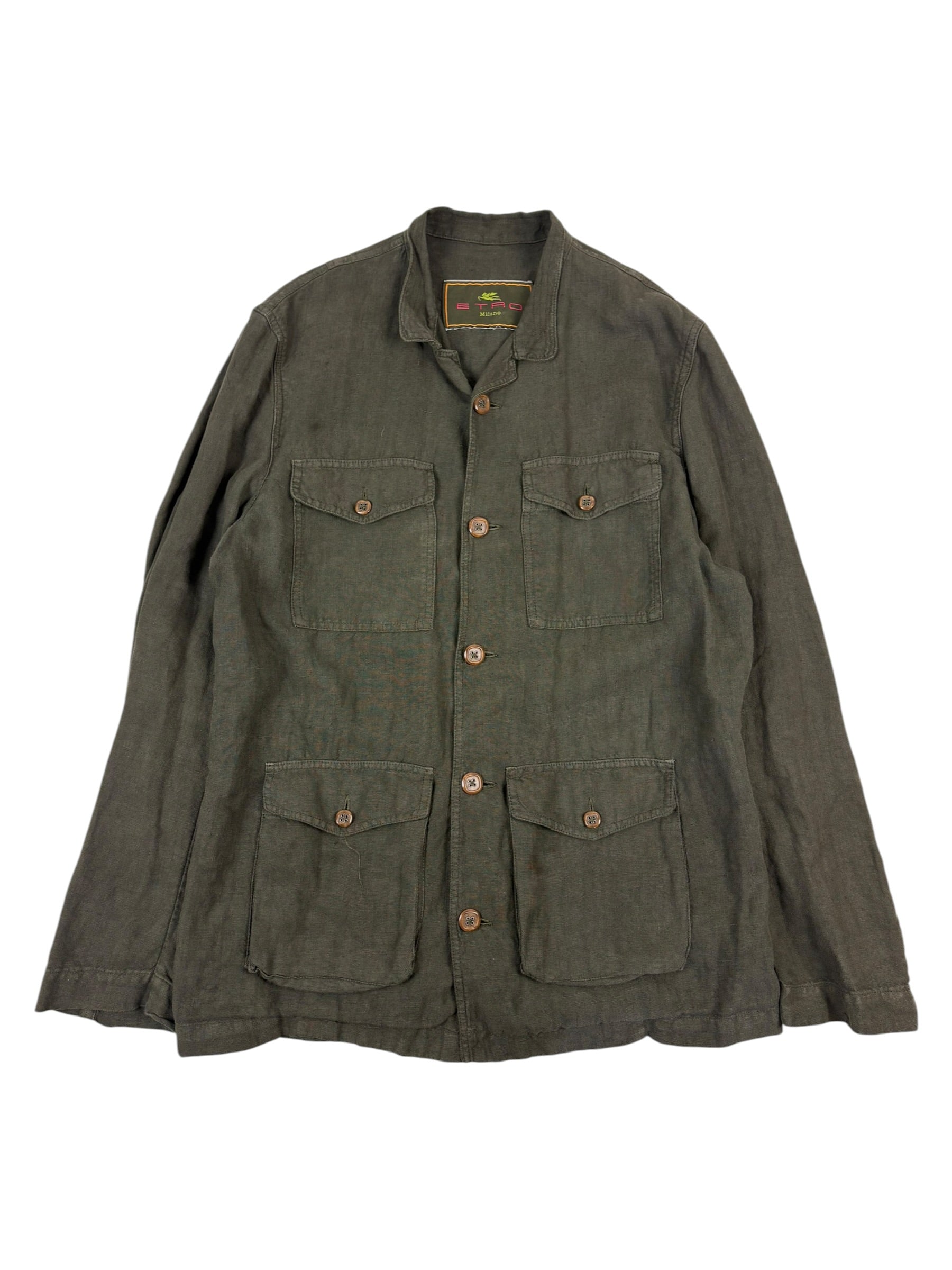 Etro Linen Safari Field Shirt Jacket