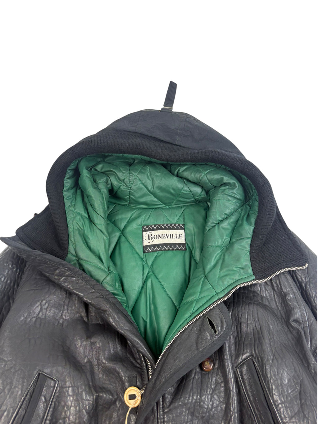 Boneville 80s Leather Hooded Jacket
