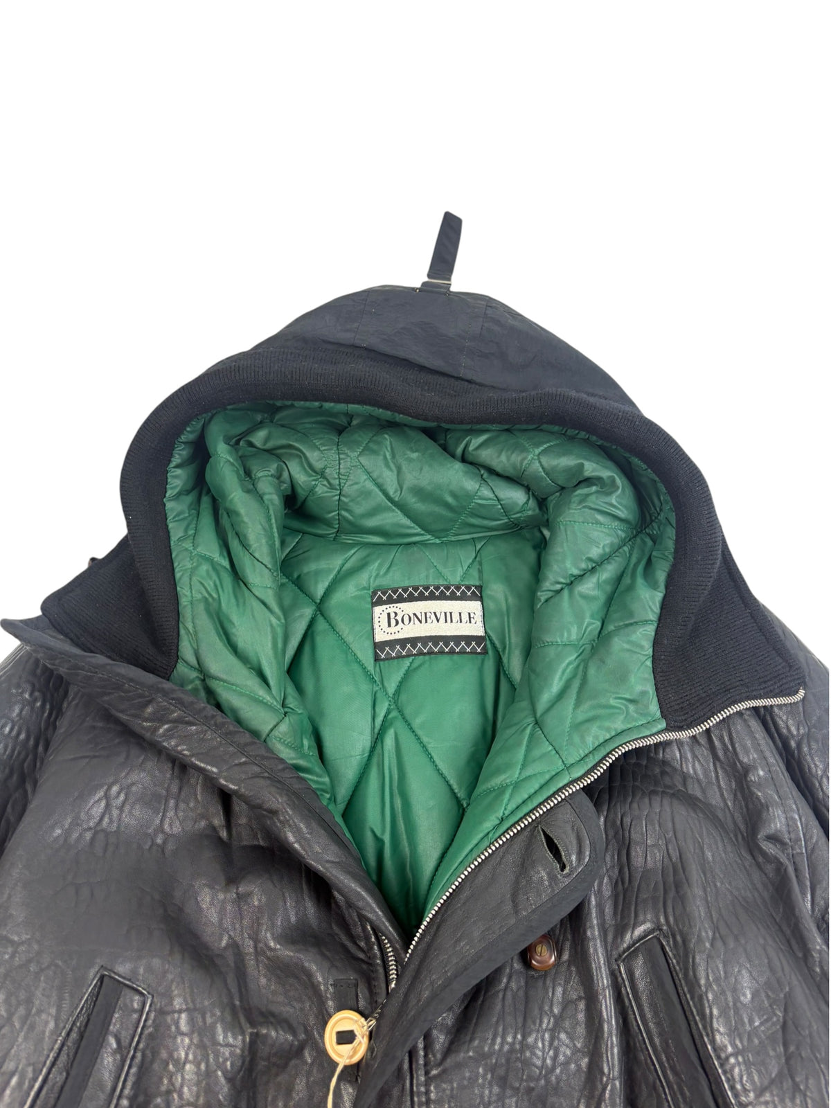 Boneville 80s Leather Hooded Jacket