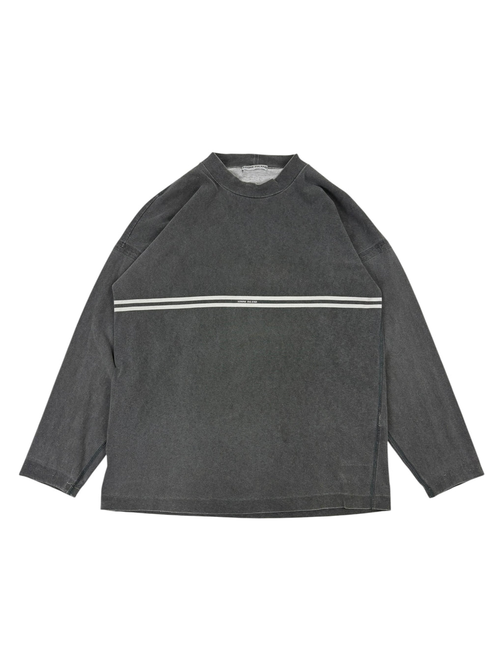 Stone Island 1980s Stripe Mock Neck Sweater