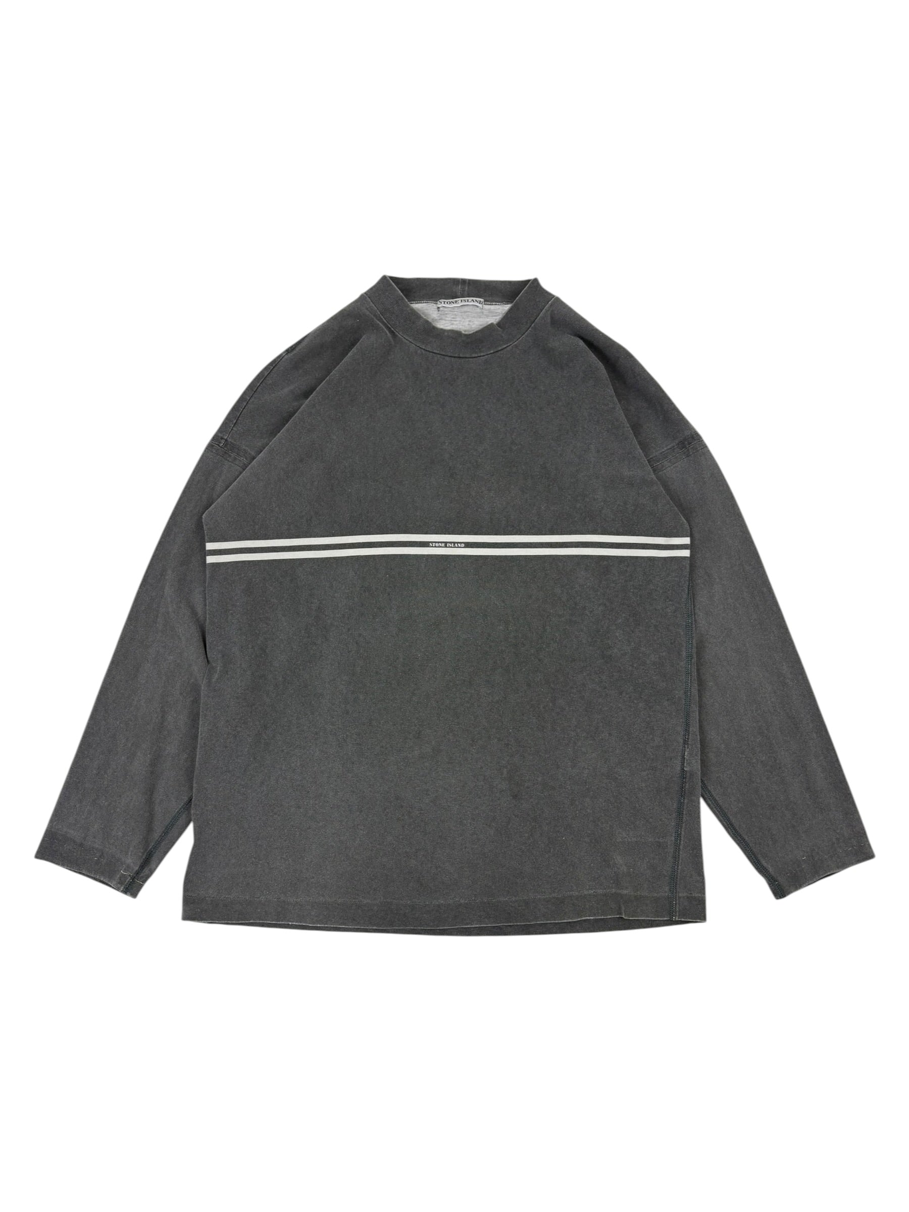 Stone Island 1980s Stripe Mock Neck Sweater