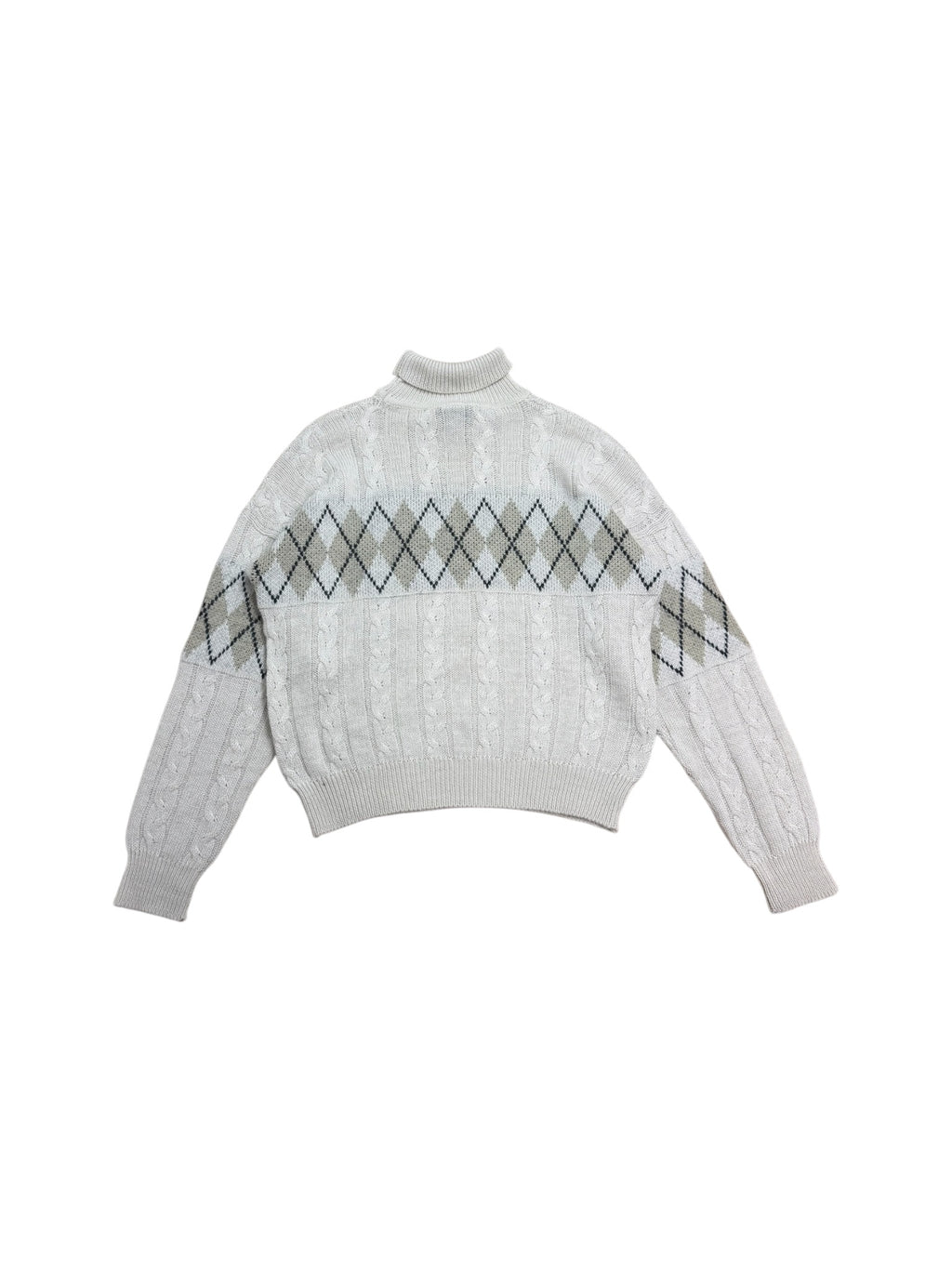 Ciao Cultured Clothing 80s Argyle Cable Knit Jumper