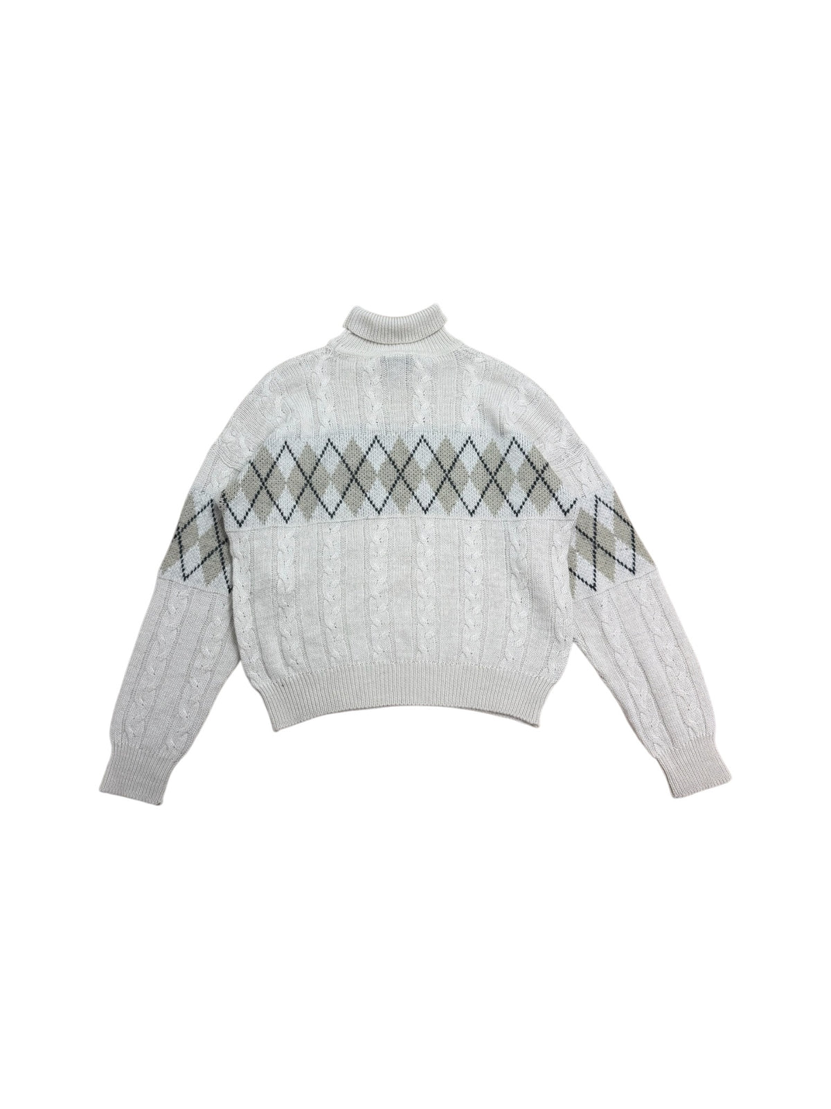 Ciao Cultured Clothing 80s Argyle Cable Knit Jumper