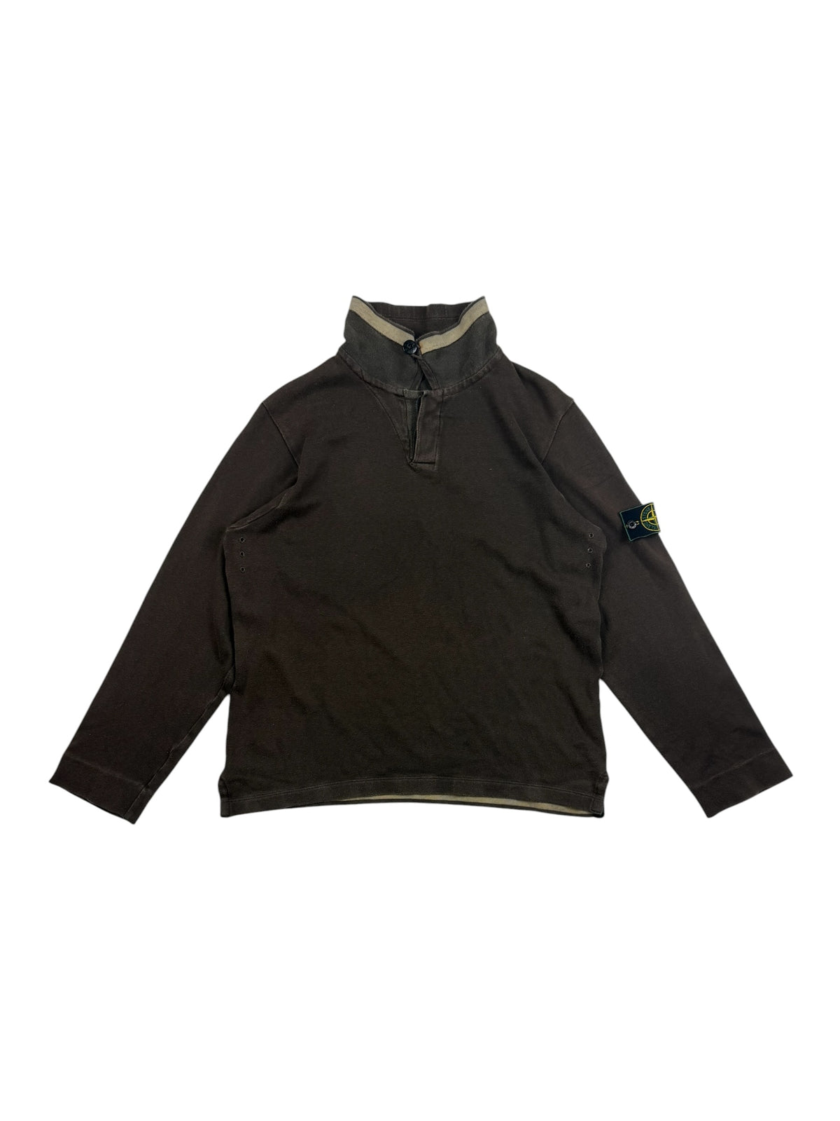 Stone Island 90s Button Mock Neck Sweatshirt