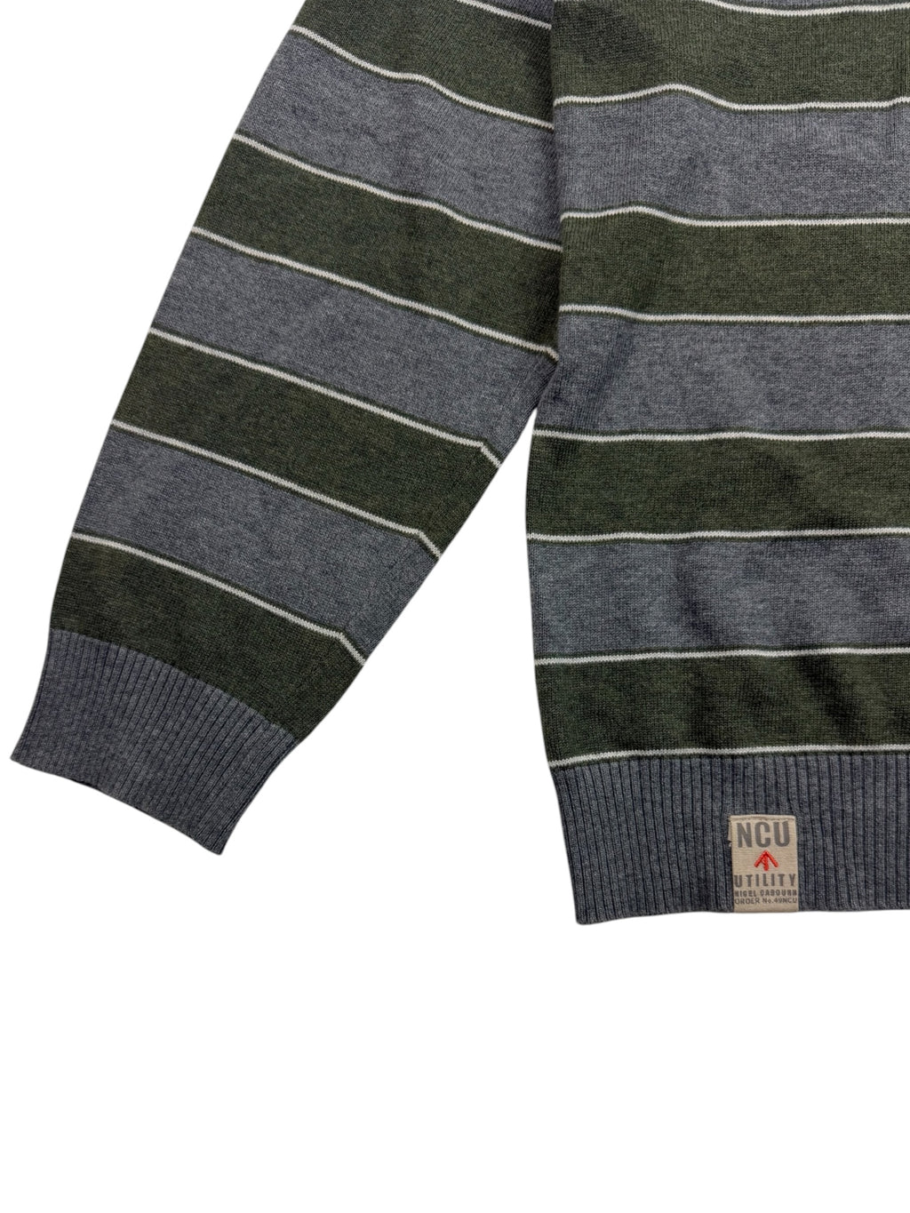 Nigel Cabourn 2000’s Utility Striped V-Neck Sweatshirt