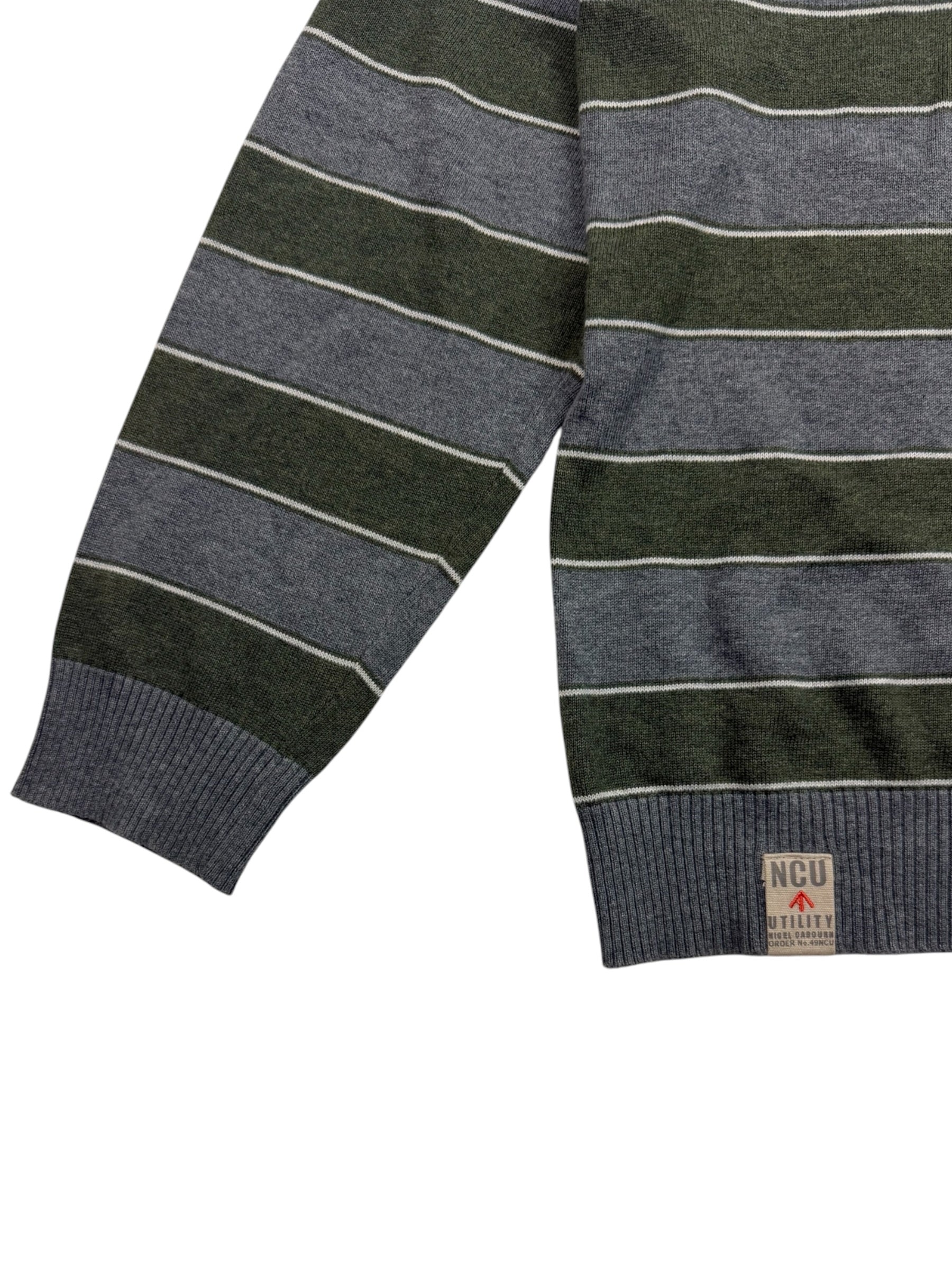 Nigel Cabourn 2000’s Utility Striped V-Neck Sweatshirt