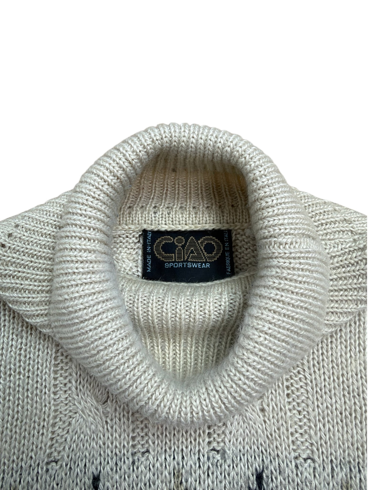 Ciao Cultured Clothing 80s Argyle Cable Knit Jumper