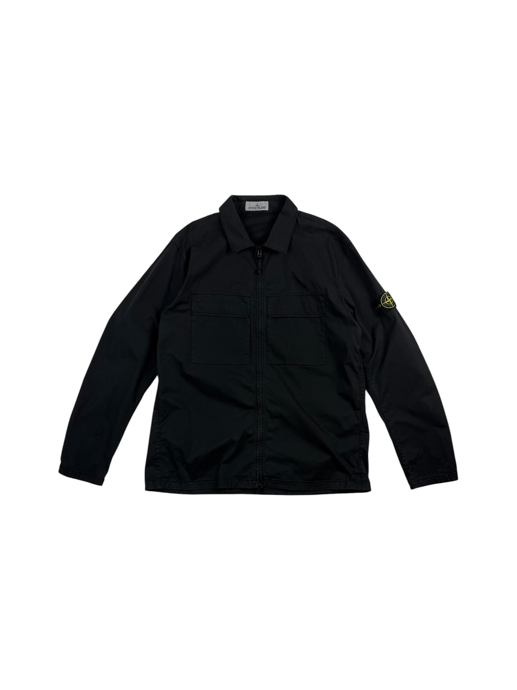 Stone Island Black Supima Cotton Stretch Overshirt