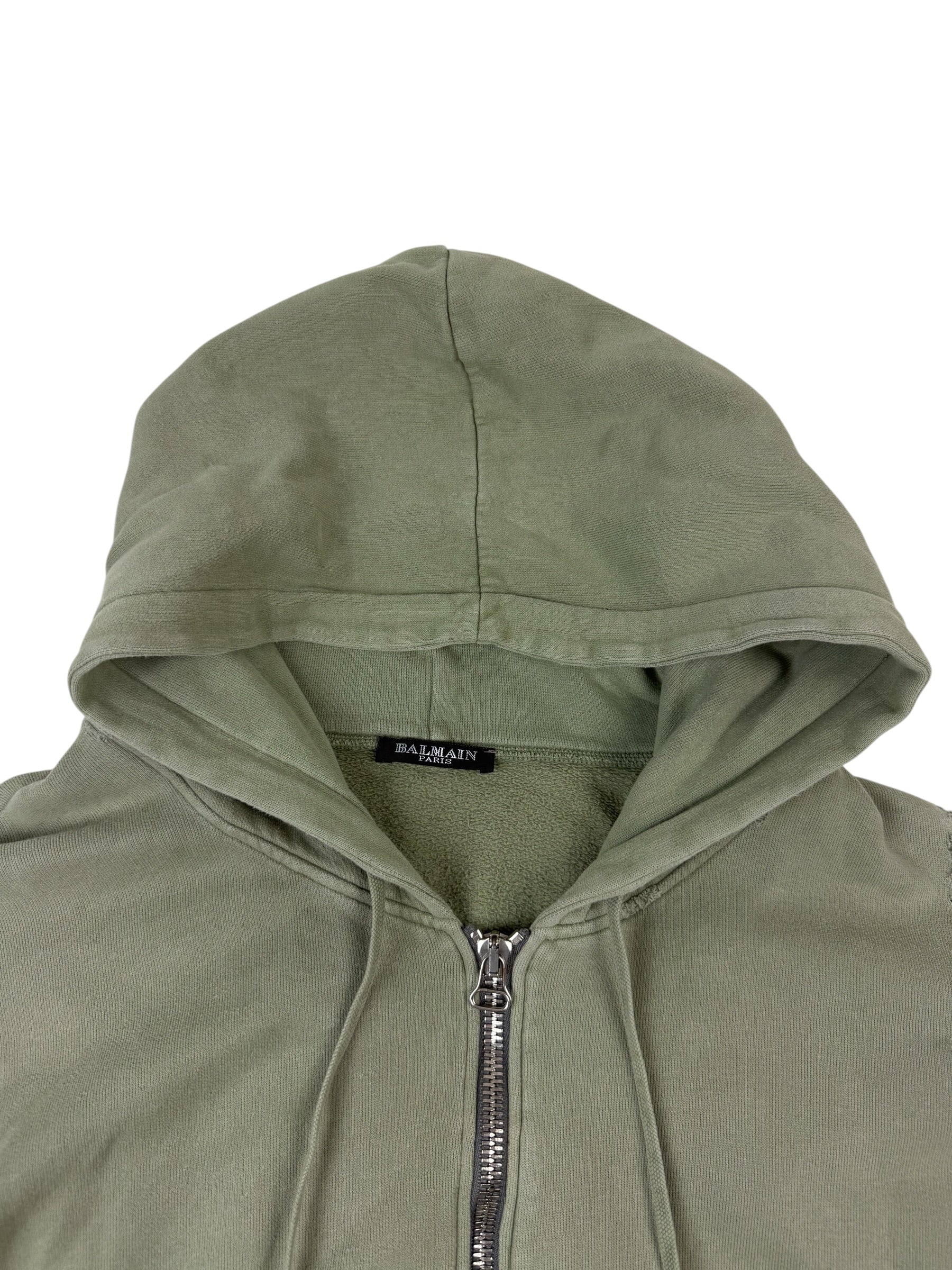 Balmain Distressed Side Zip Hoodie