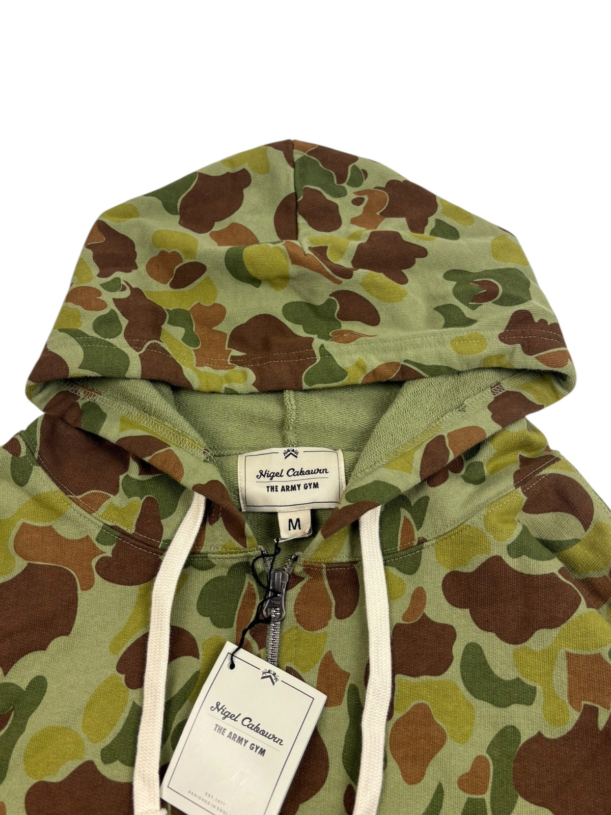 Nigel Cabourn Army Gym Camo Zip Up Hoodie