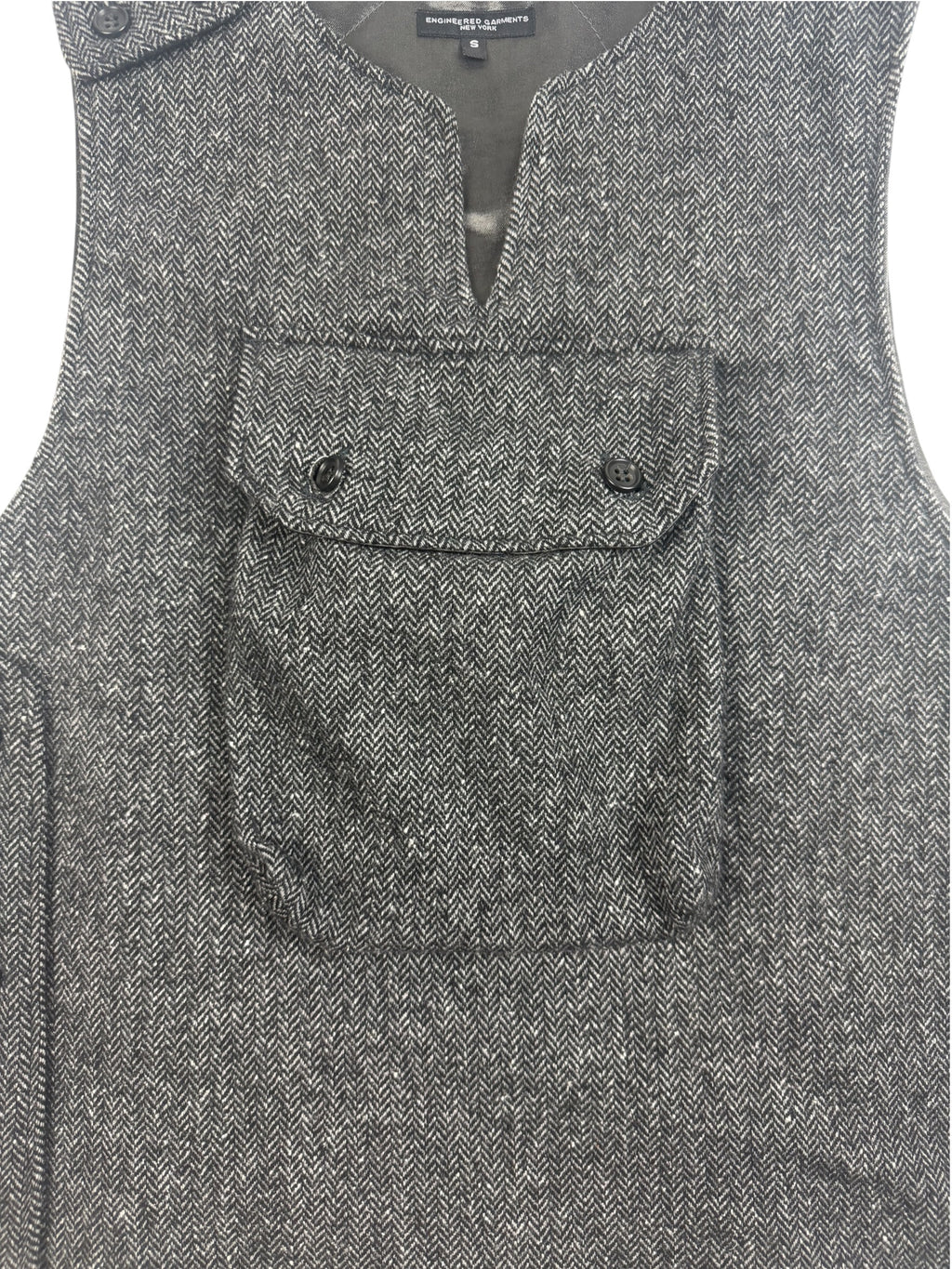 Engineered Garments Poly Wool Herringbone Cover Vest
