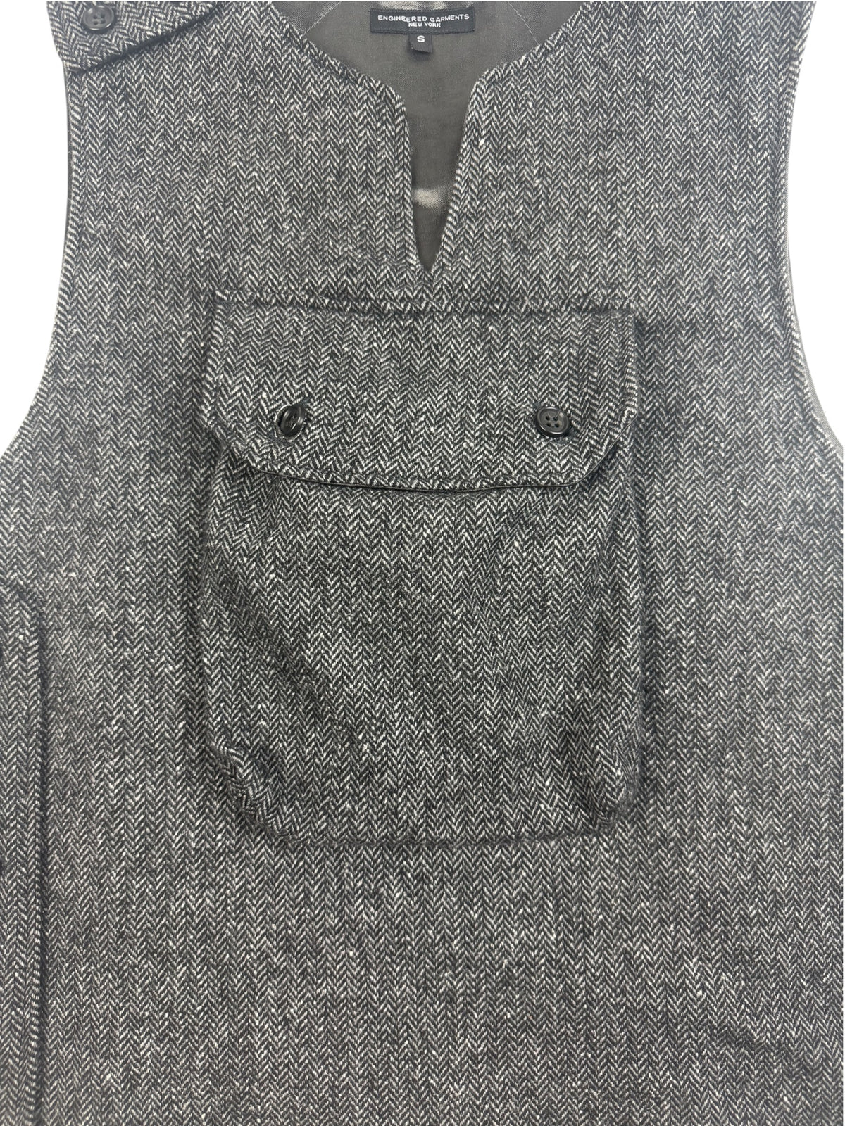 Engineered Garments Poly Wool Herringbone Cover Vest