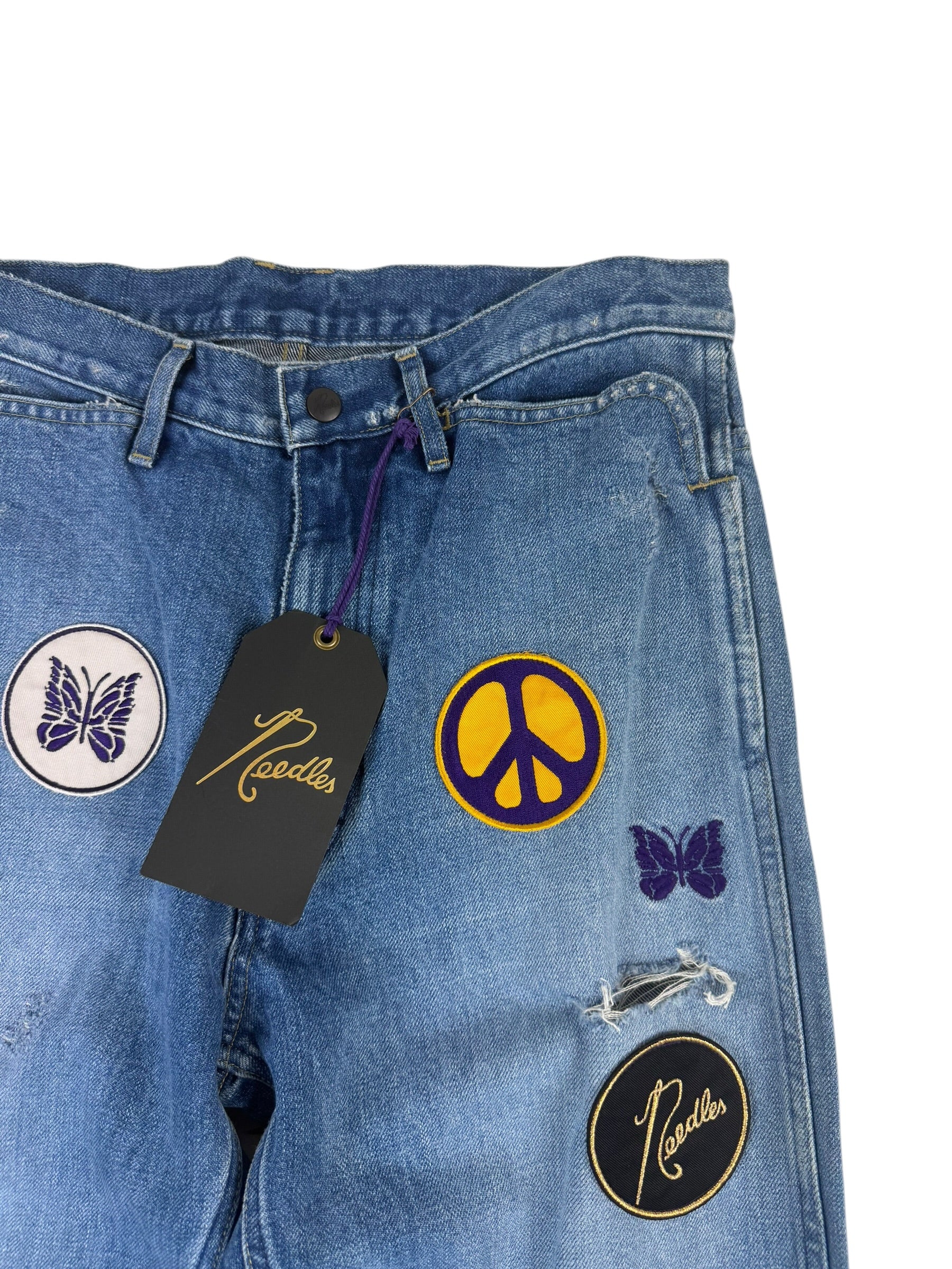 Needles Assorted Patches Straight Jeans
