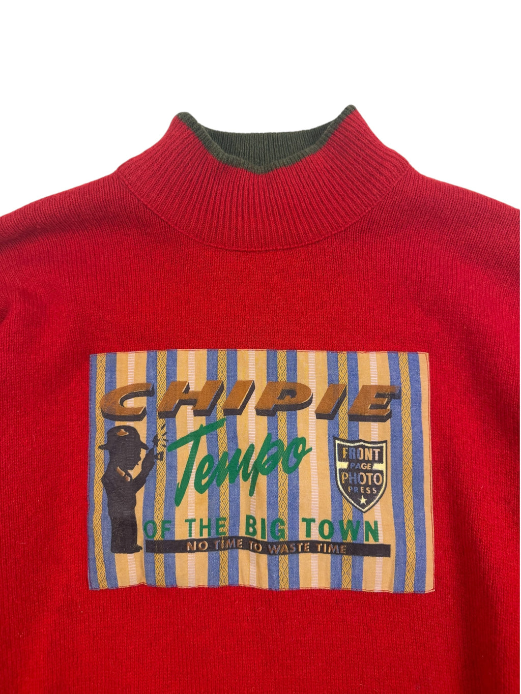 Chipie 80s 'Tempo Of The Big Town' Mock Neck Jumper
