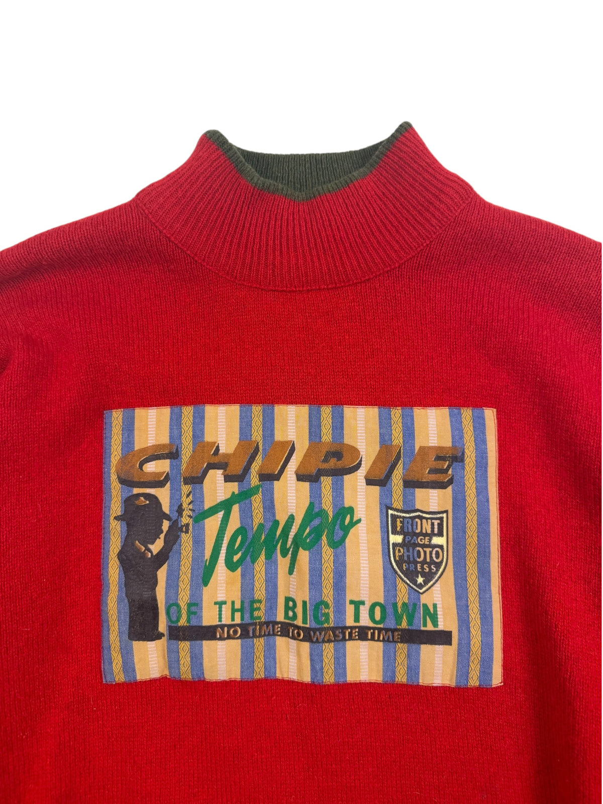 Chipie 80s 'Tempo Of The Big Town' Mock Neck Jumper