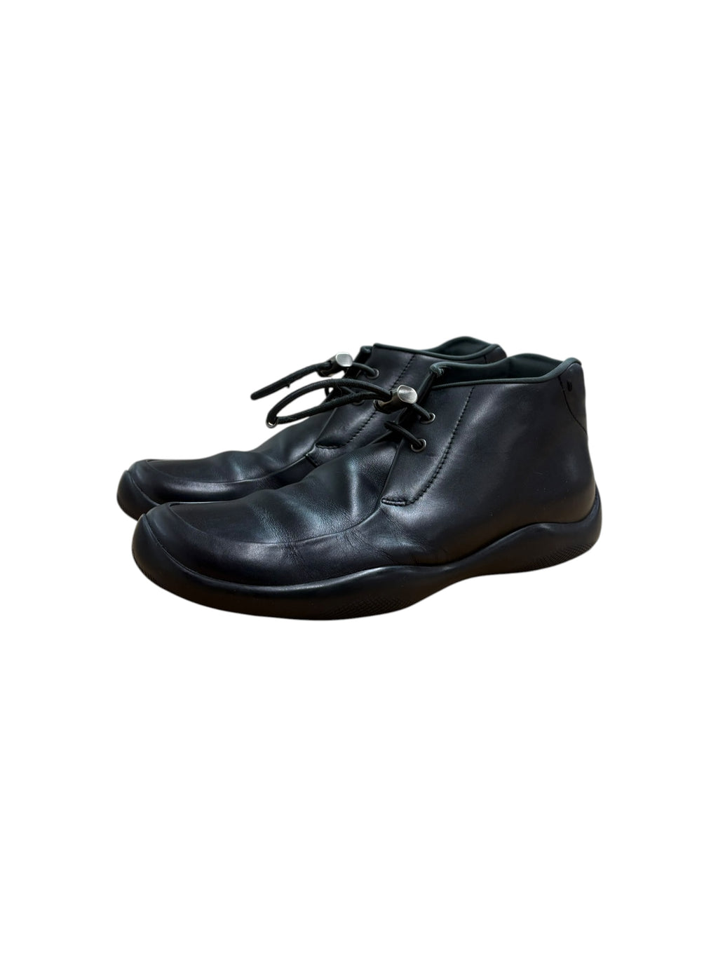 Prada Sports 2000s Leather Moc-Toe Ankle Boots