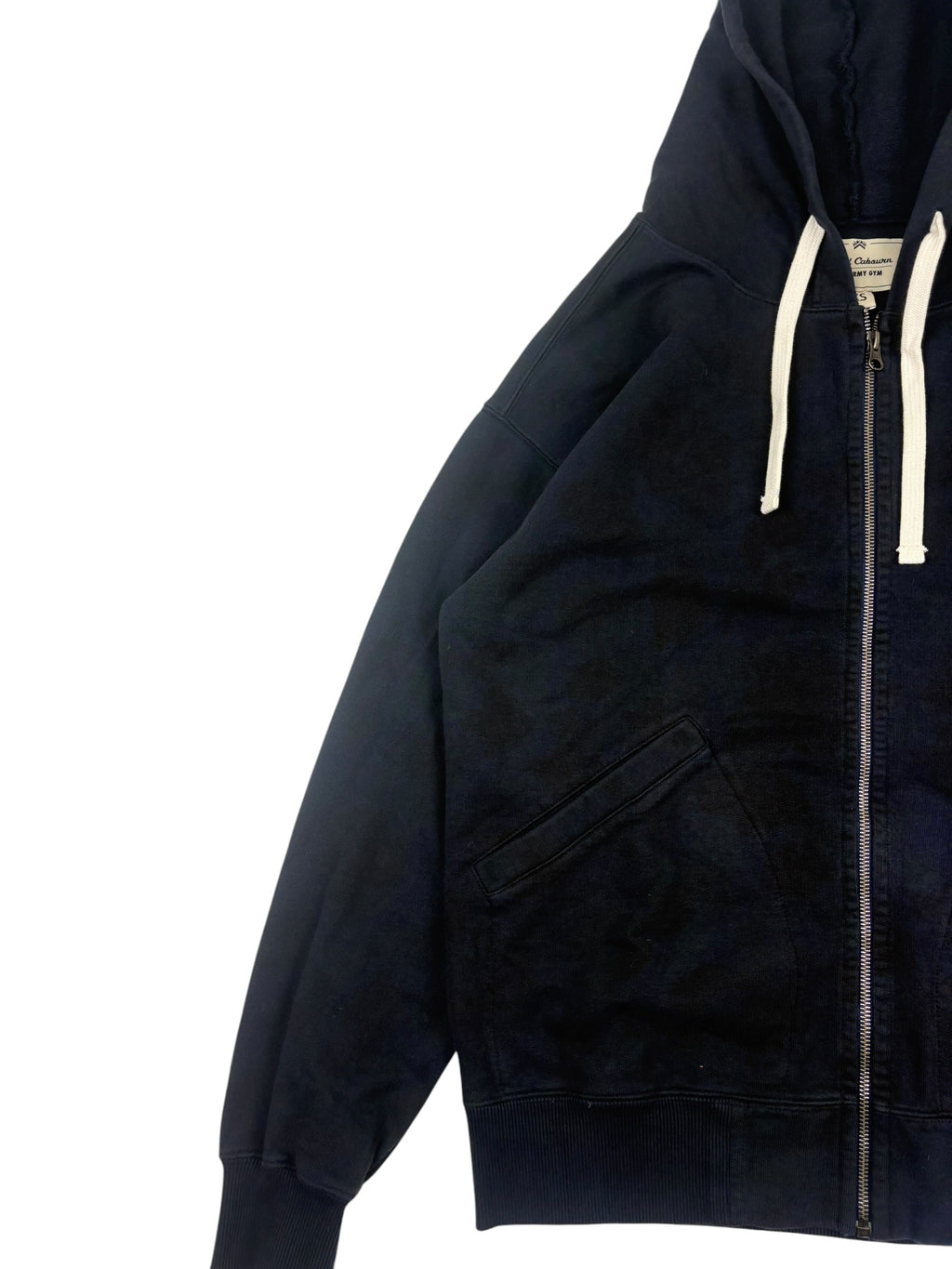Nigel Cabourn Army Gym Navy Camo Zip Up Hoodie
