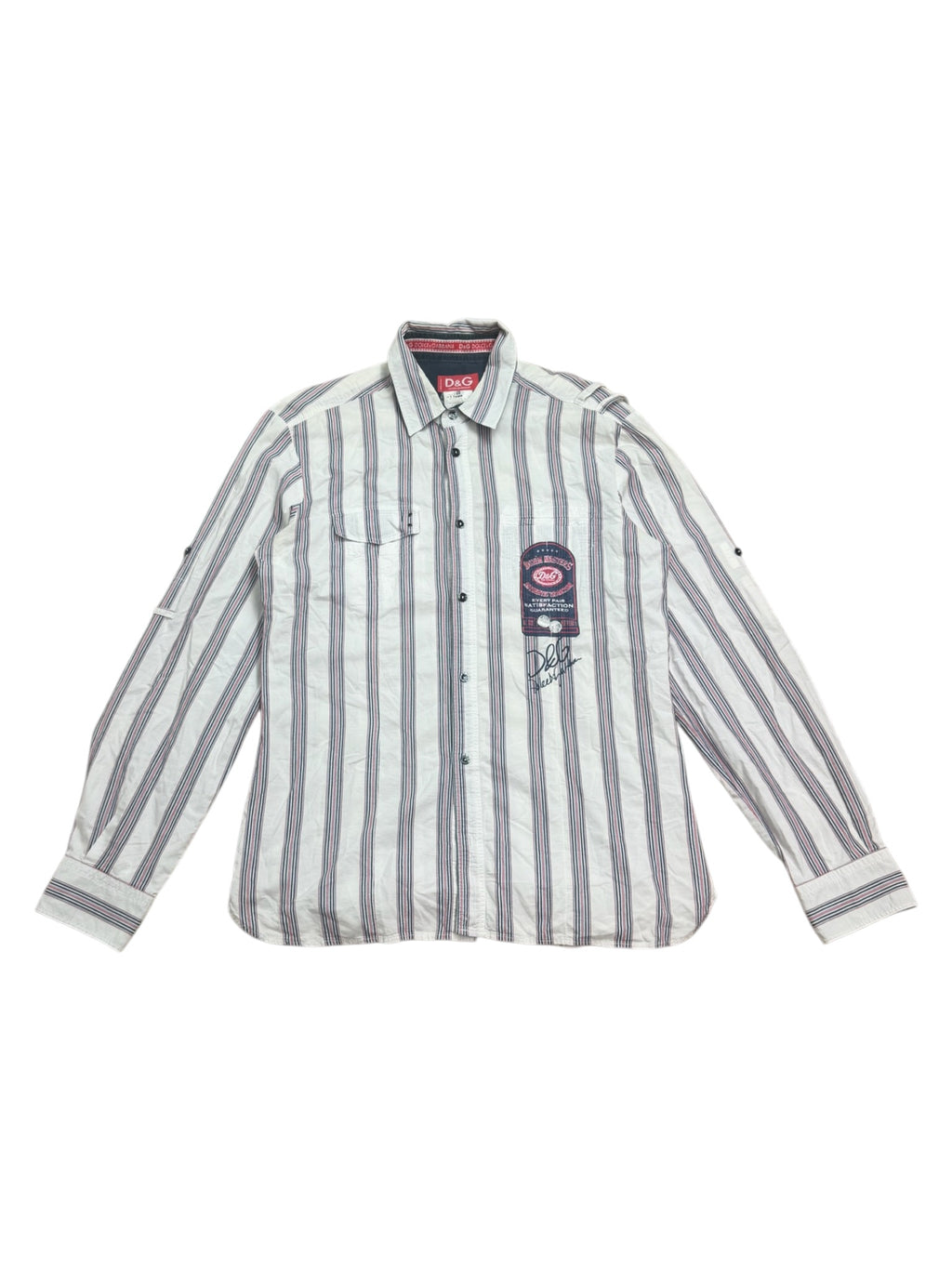 Dolce & Gabbana 2000s Striped Military Shirt