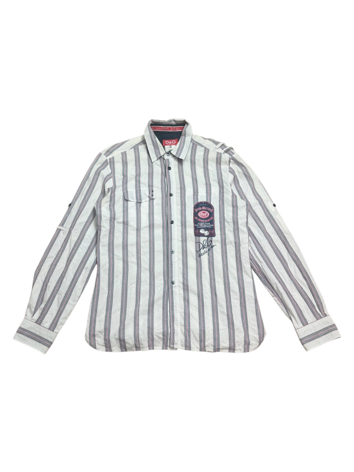 Dolce & Gabbana 2000s Striped Military Shirt