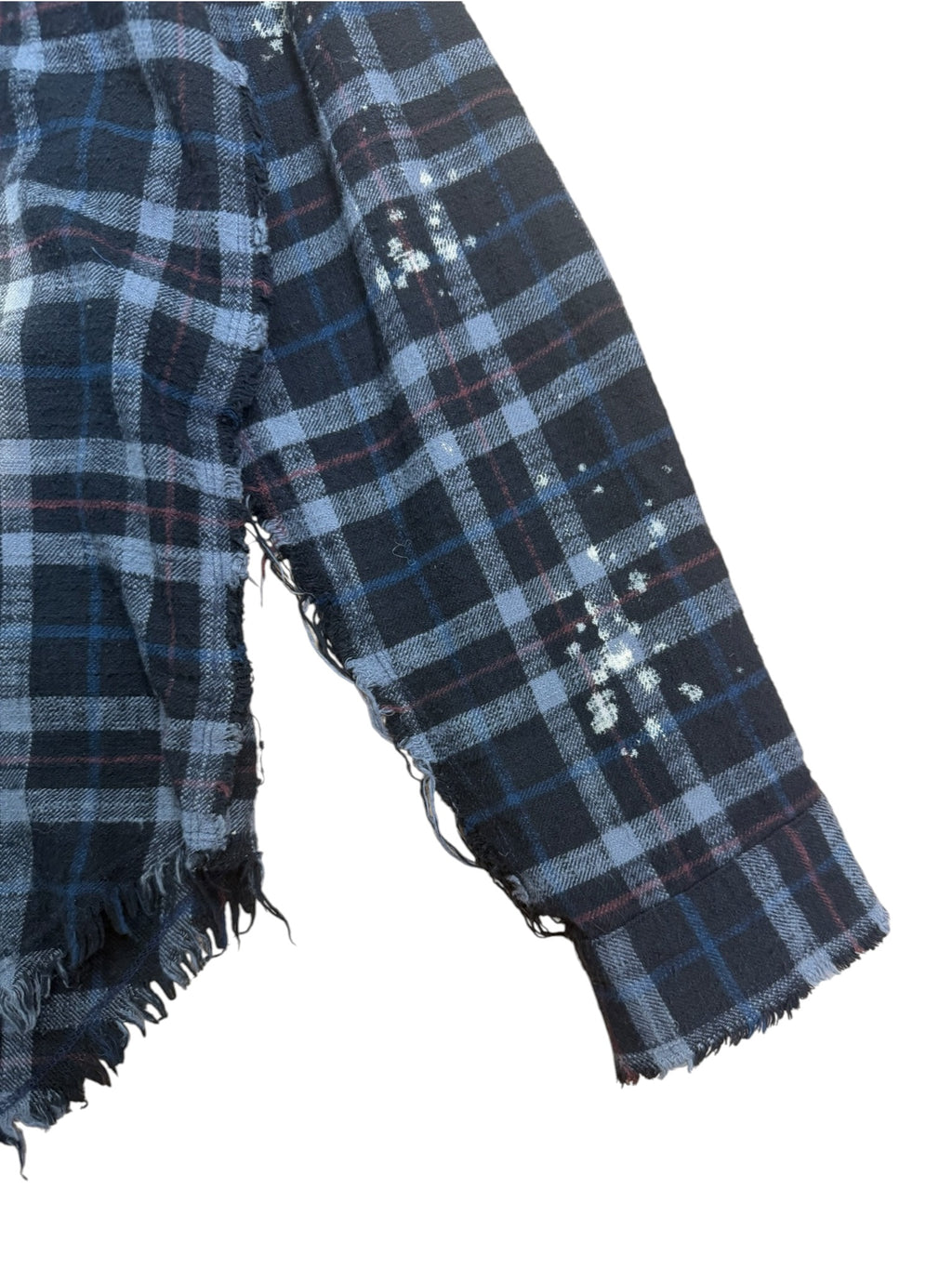 R13 Distressed Bleached Plaid Shirt