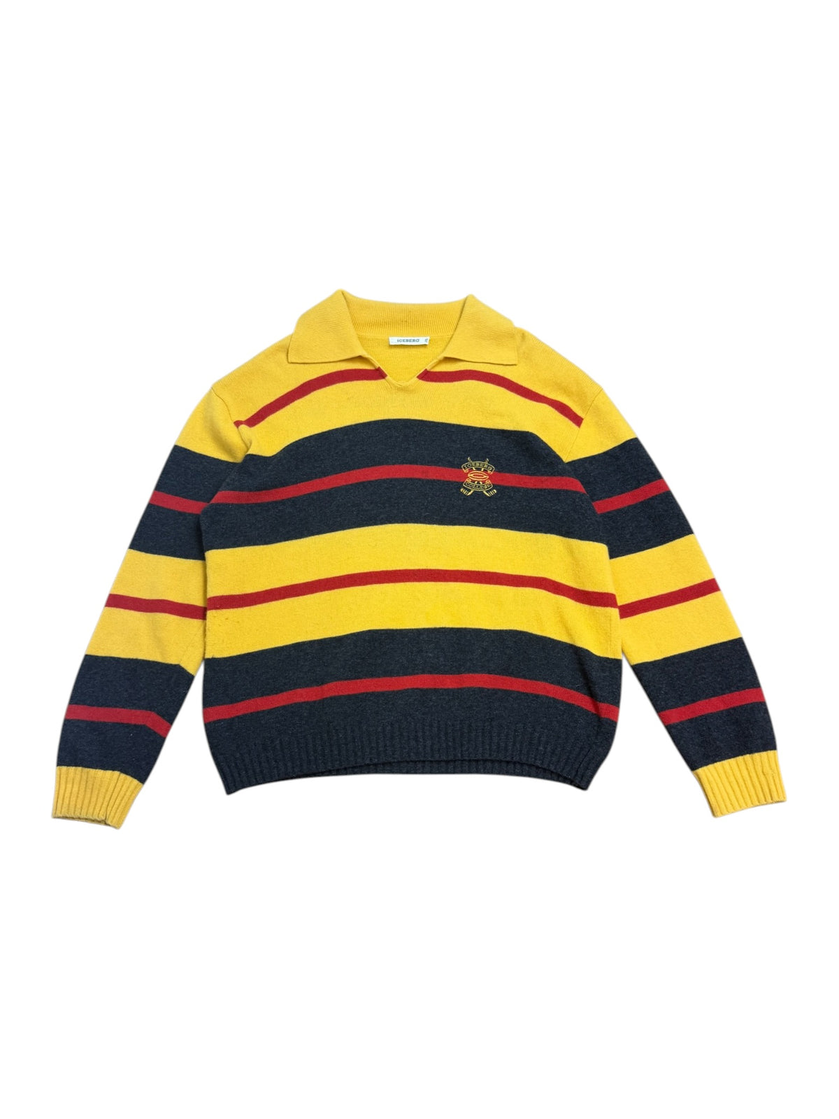 Iceberg 90s Striped Wool Rugby Jumper