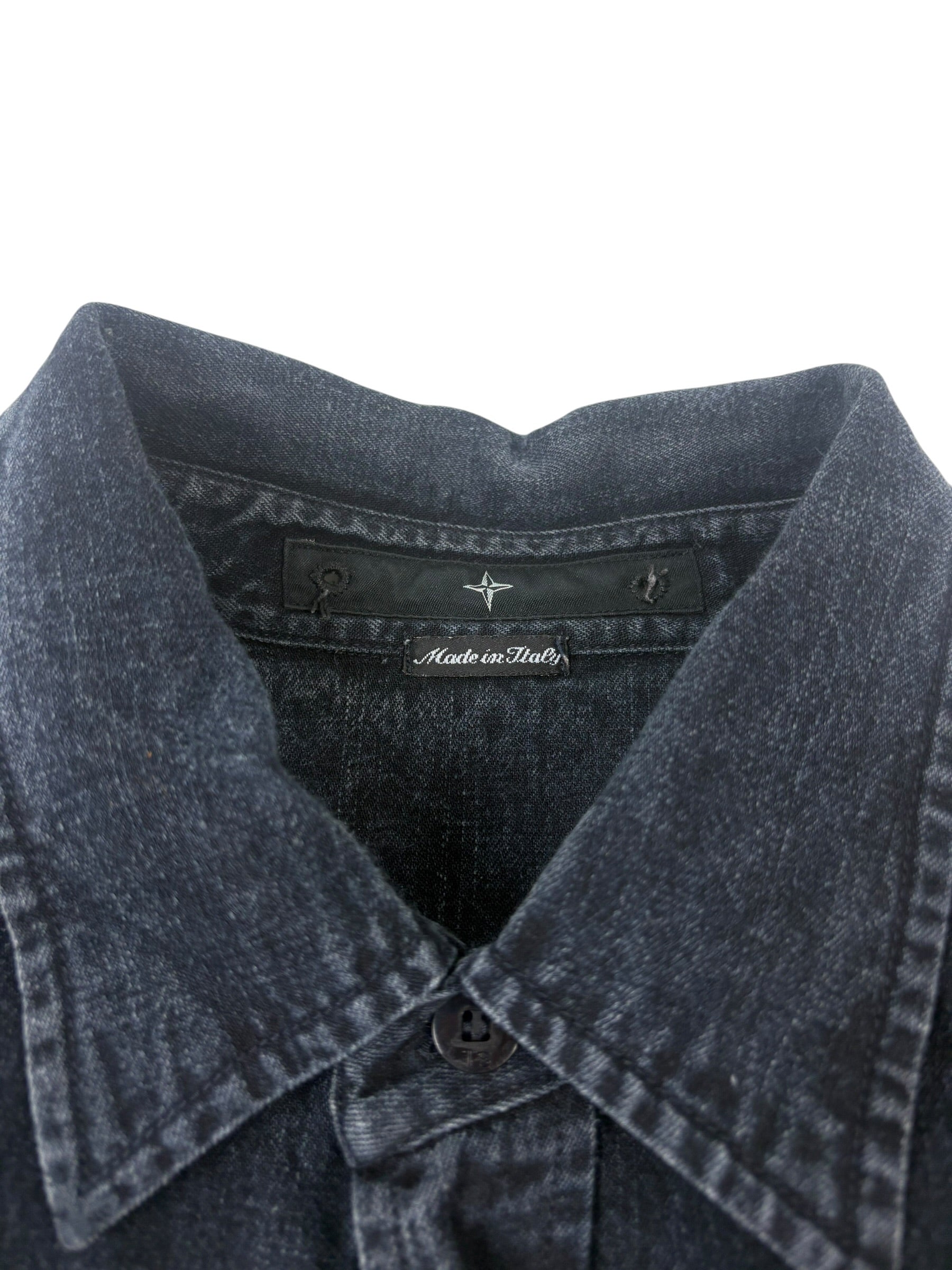 Stone Island Denims Black Washed Denim Shirt
