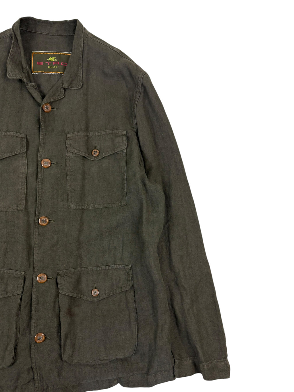 Etro Linen Safari Field Shirt Jacket