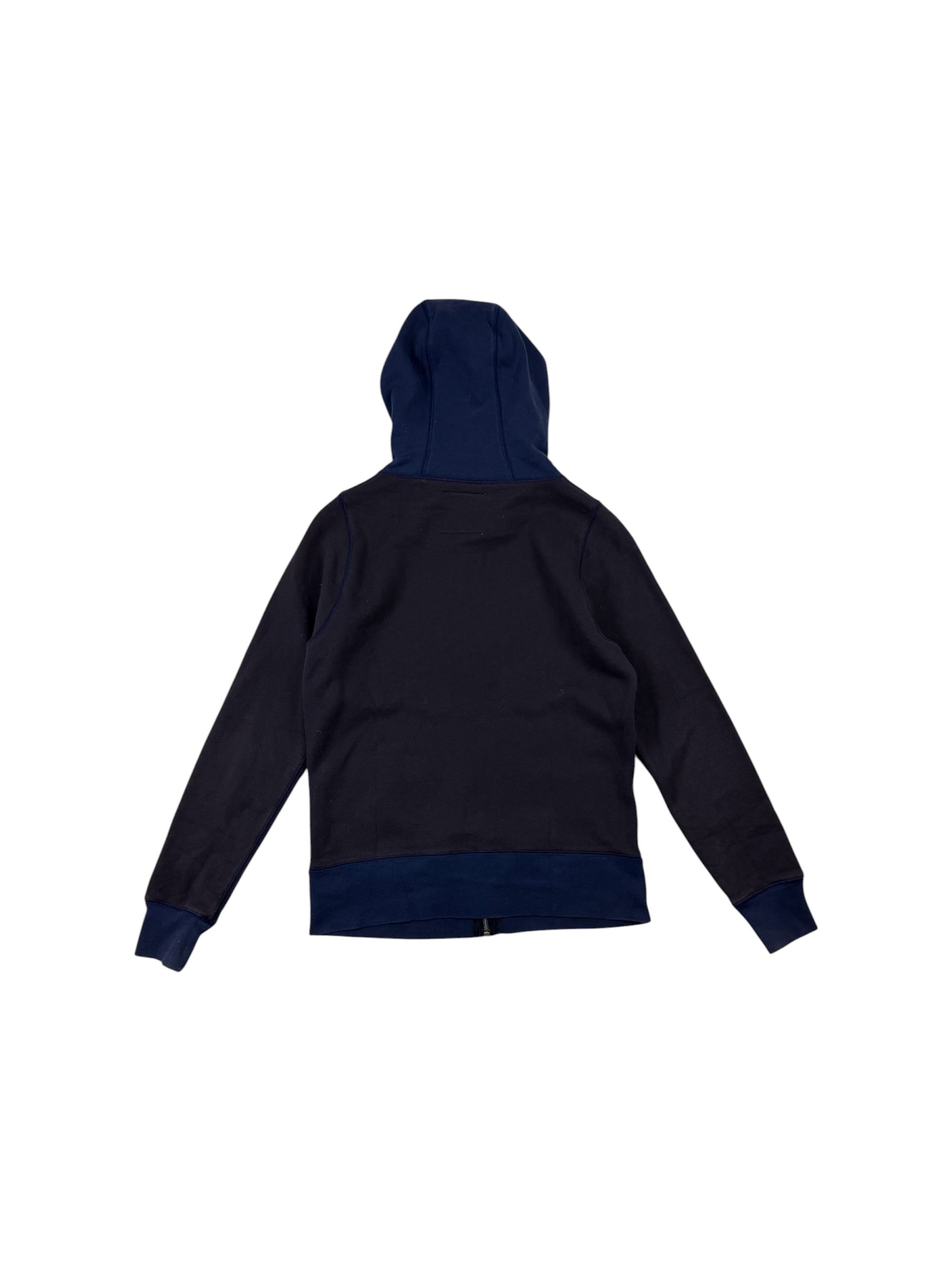 Nigel Cabourn Army Gym Navy Two-Tone Zip Up Hoodie