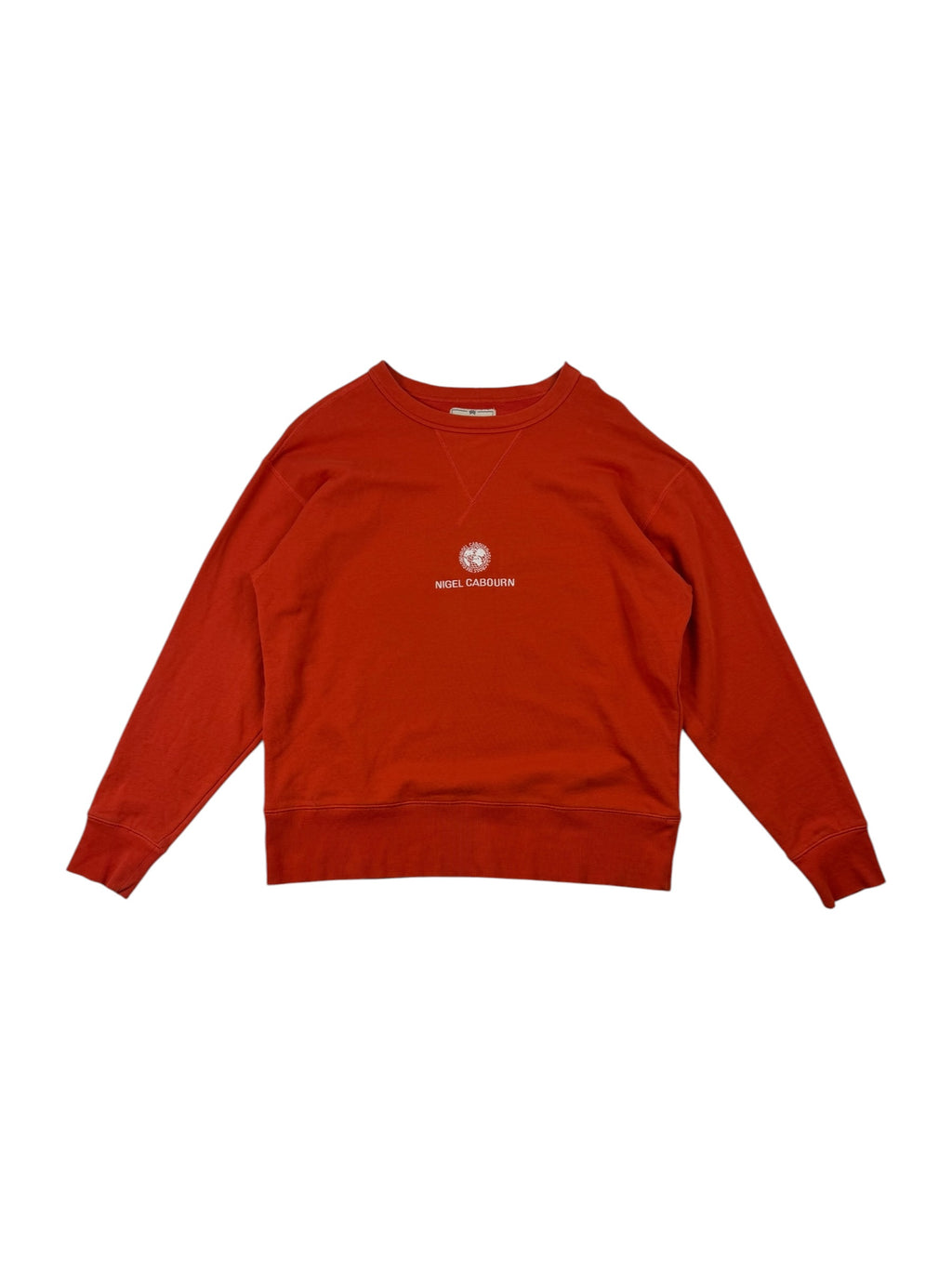 Nigel Cabourn Army Gym Embroidered Globe Orange Sweater