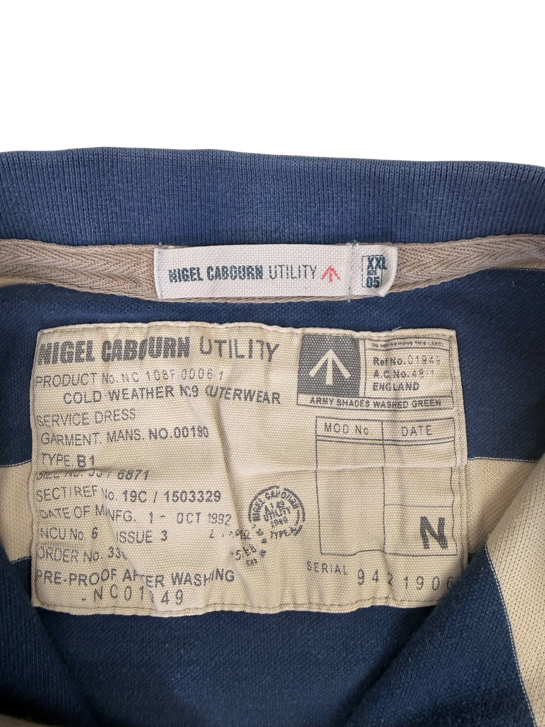 Nigel Cabourn 2000s Utility Striped Polo Shirt