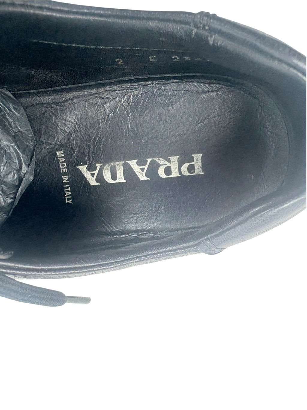 Prada Buffalo Diana Leather Lace Up Shoes