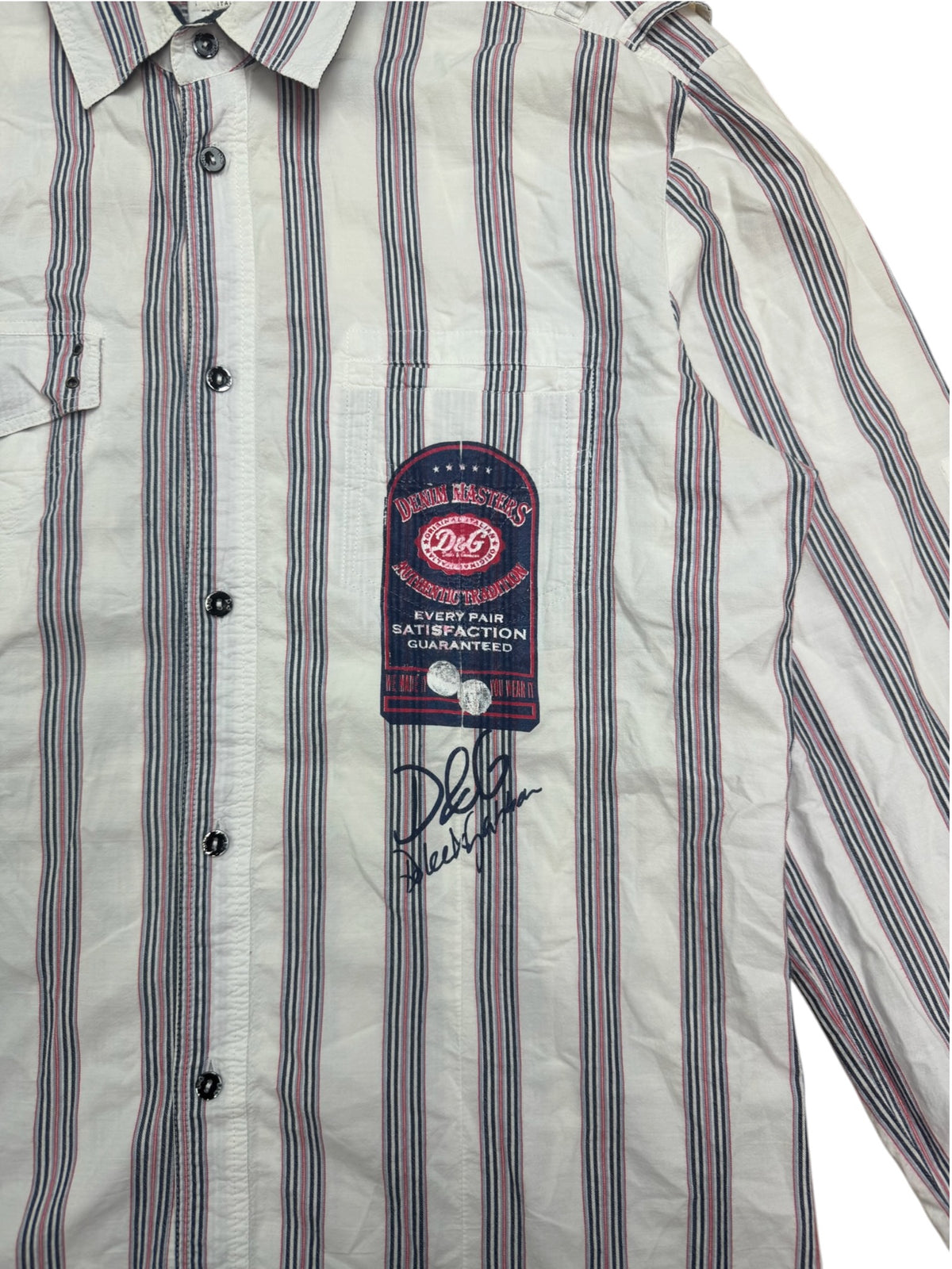 Dolce & Gabbana 2000s Striped Military Shirt