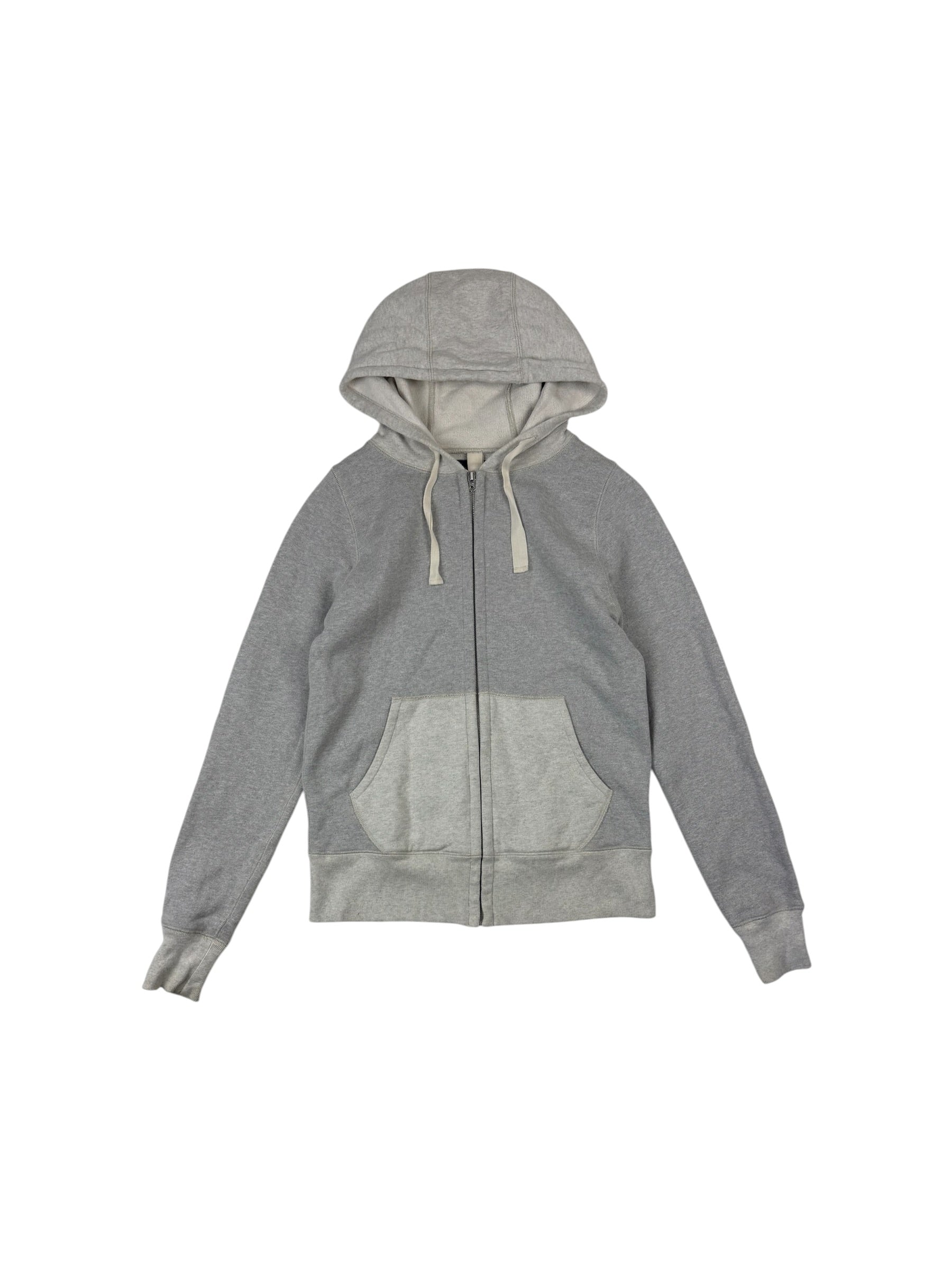 Nigel Cabourn Army Gym Grey Two-Tone Zip Up Hoodie