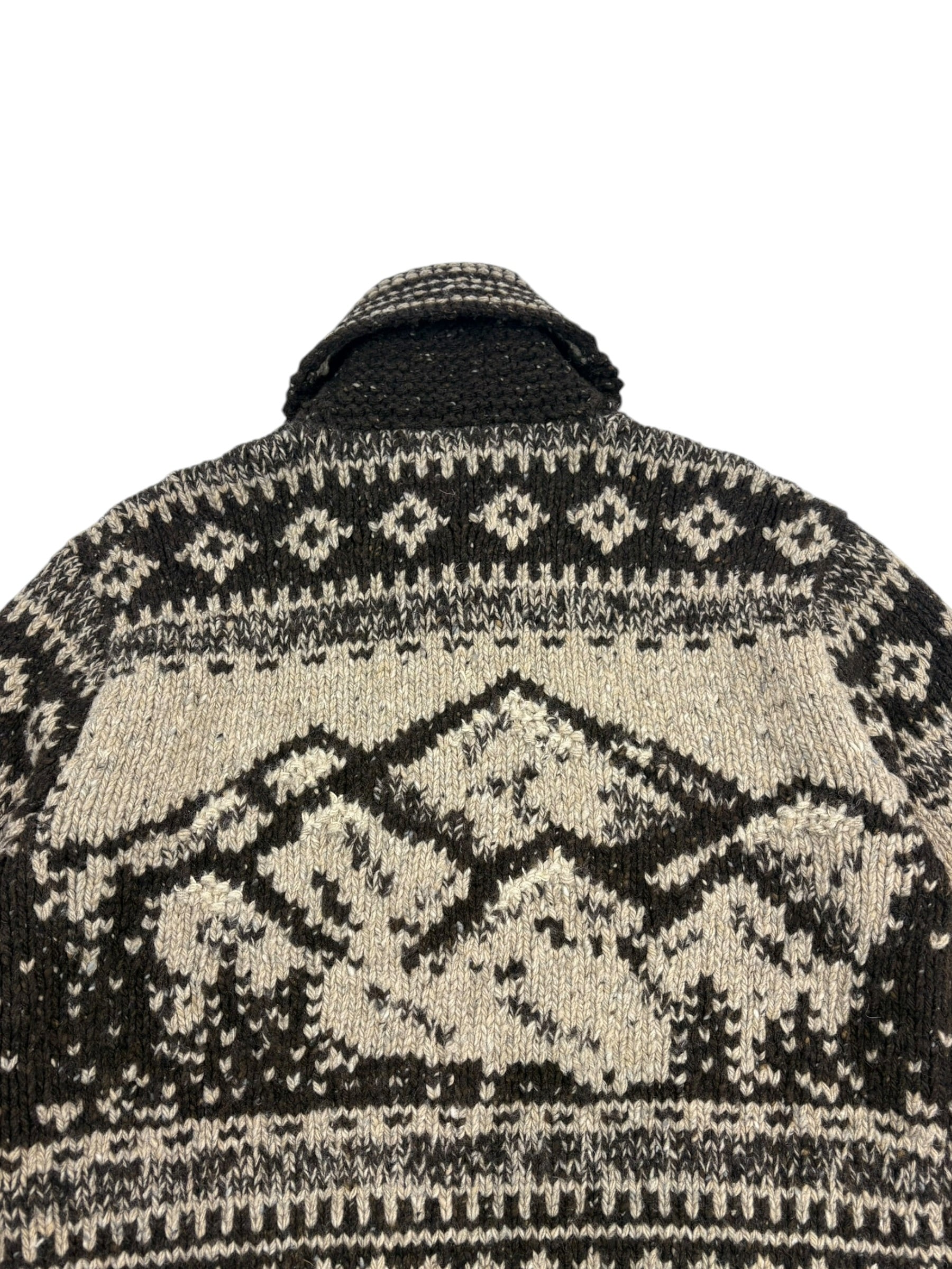 RRL Intarsia Shawl Collar Zip-Up Cardigan