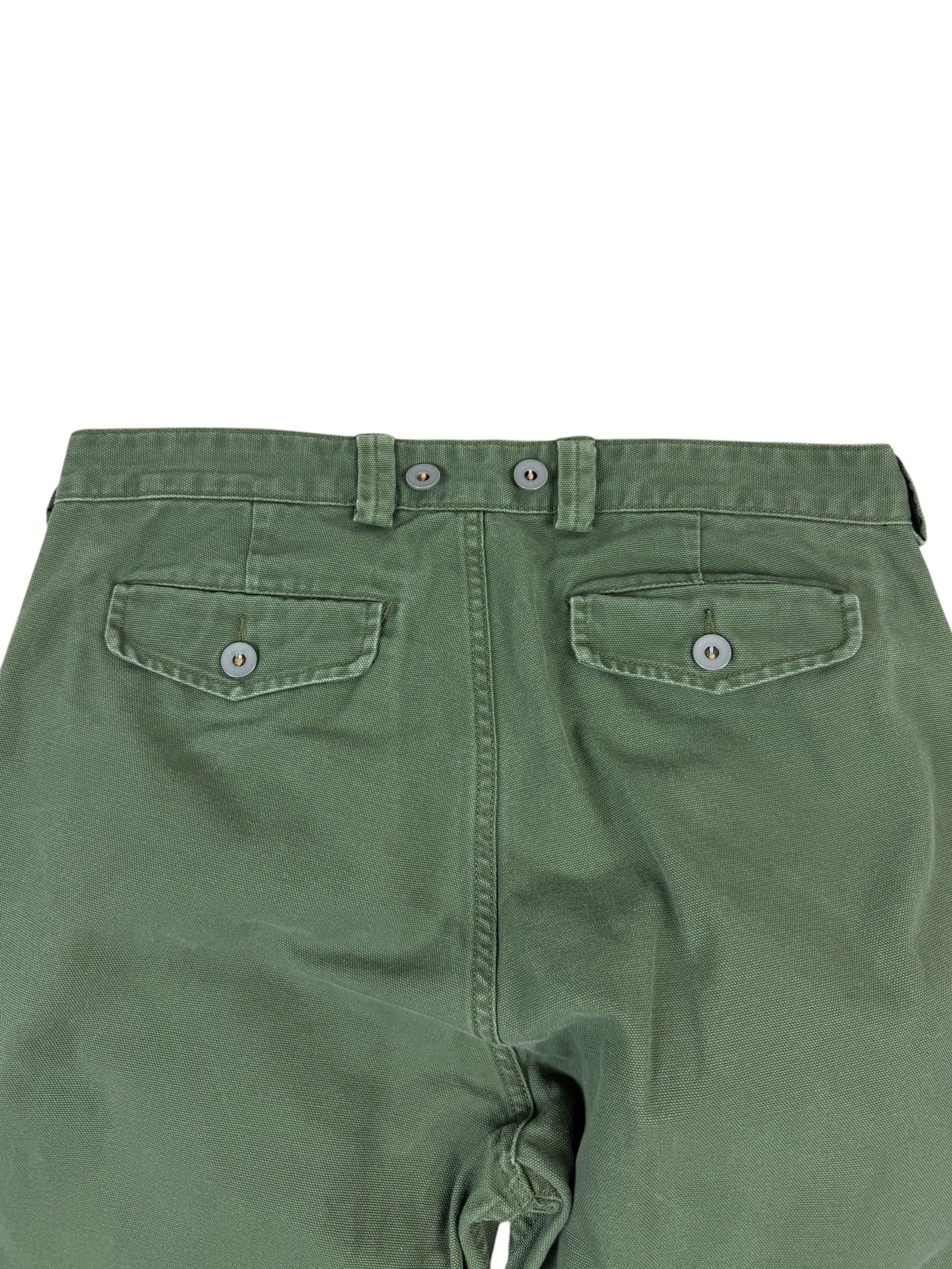 Nigel Cabourn Lybro Green Pleated Work Trousers