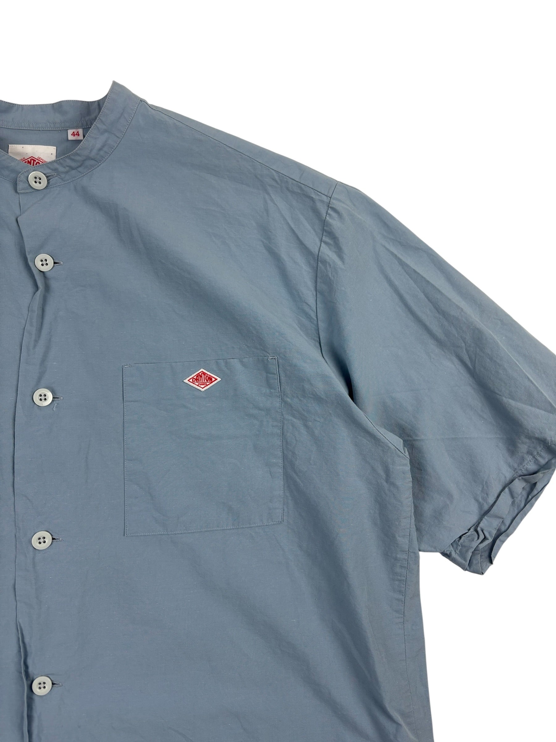 Danton Broadcloth Band Collar Shirt