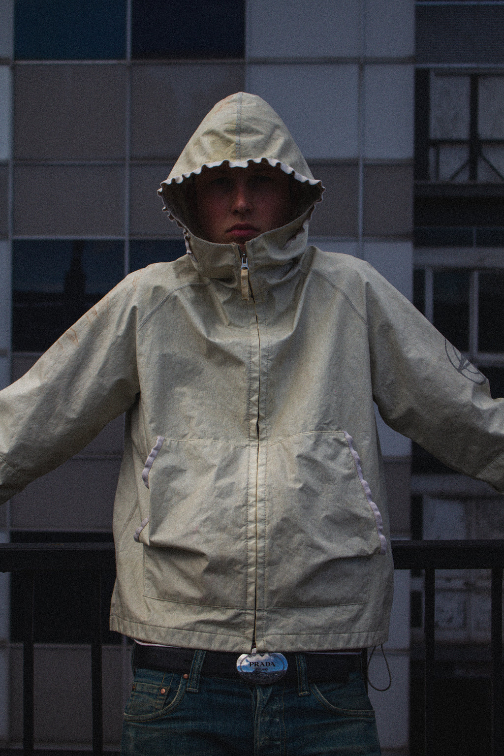 Stone Island SS02 Laminated Webbing Hooded Spalmantura Jacket