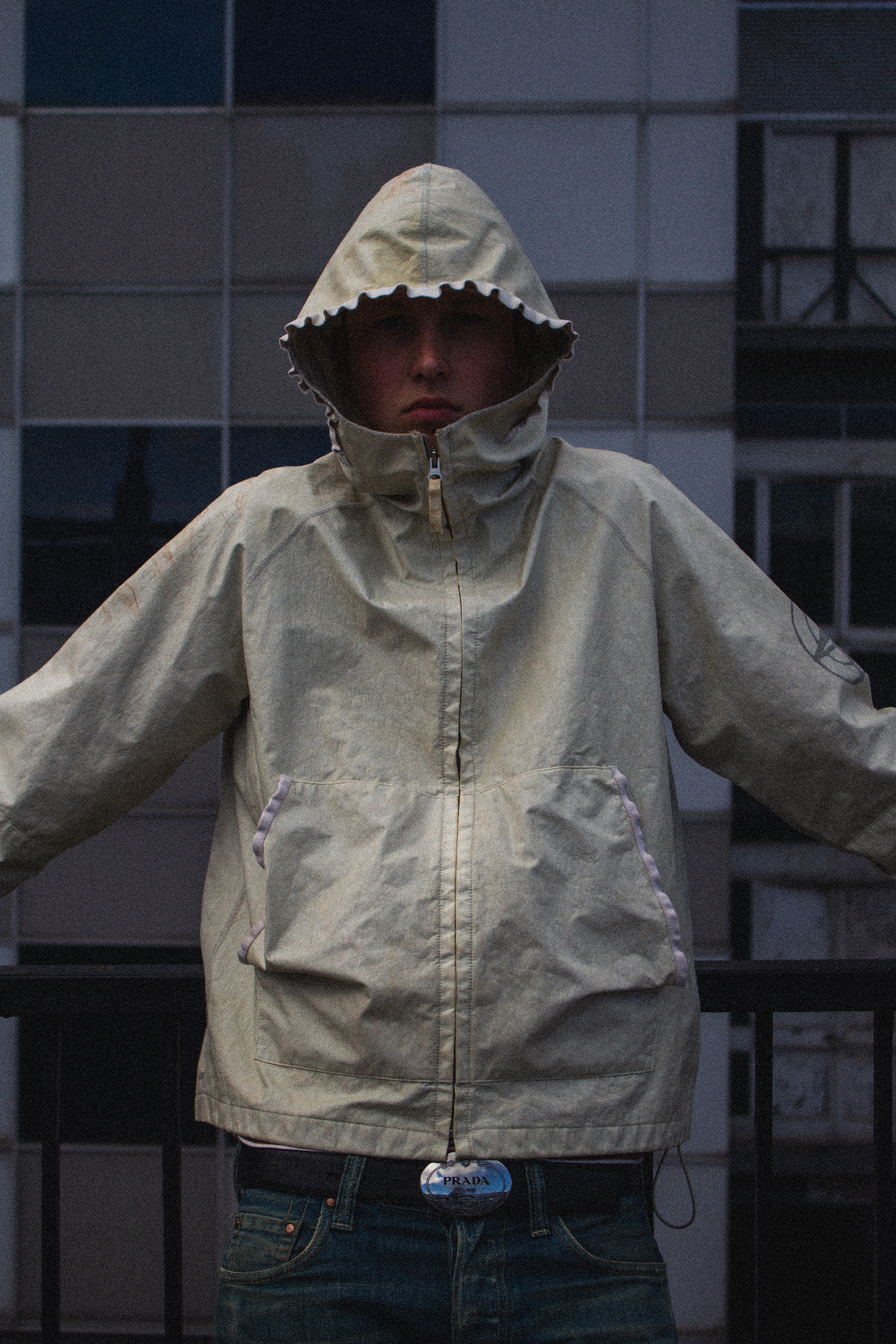 Stone Island SS02 Laminated Webbing Hooded Spalmantura Jacket