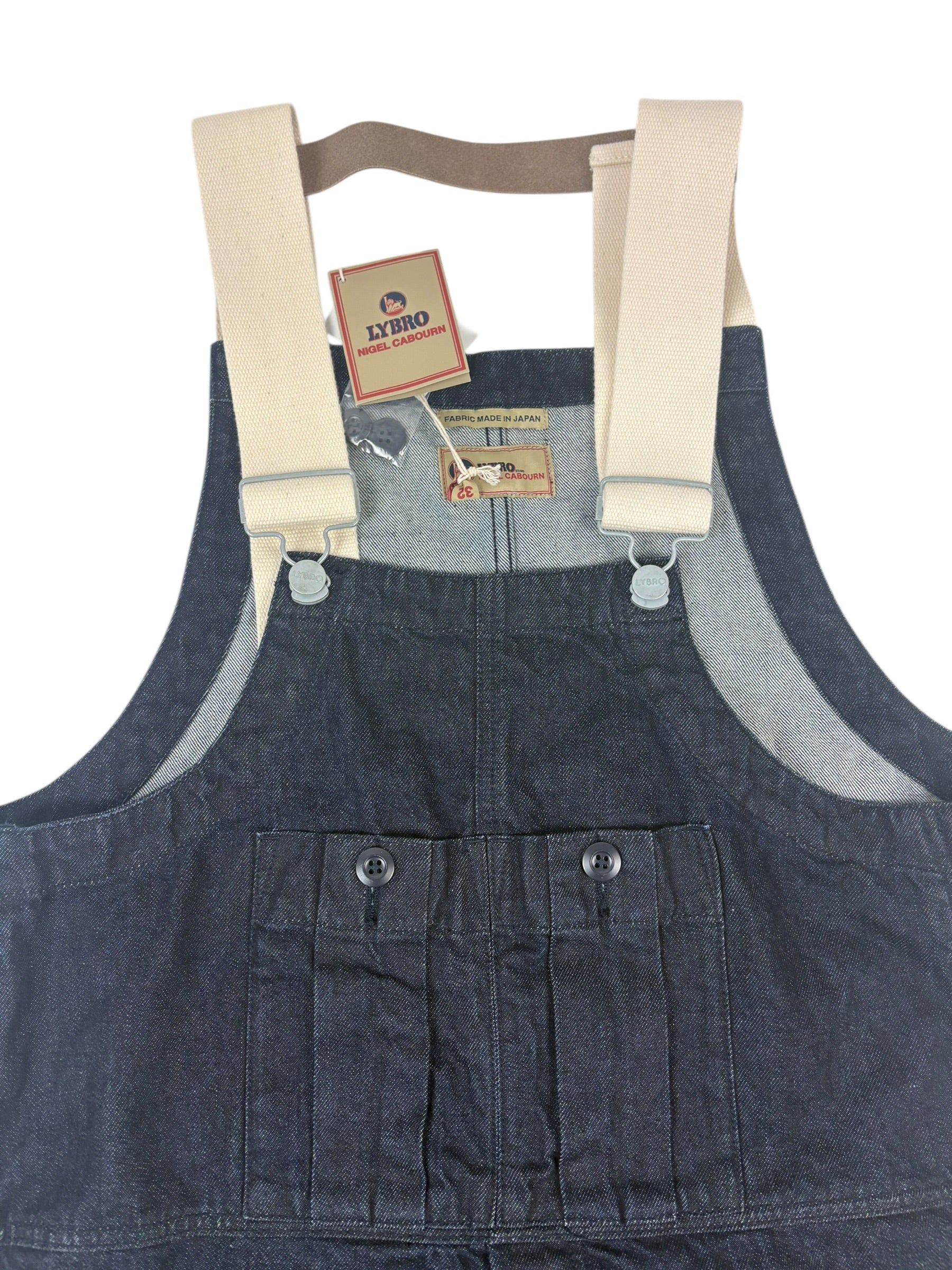 Nigel Cabourn Lybro Railway Indigo Denim Dungarees
