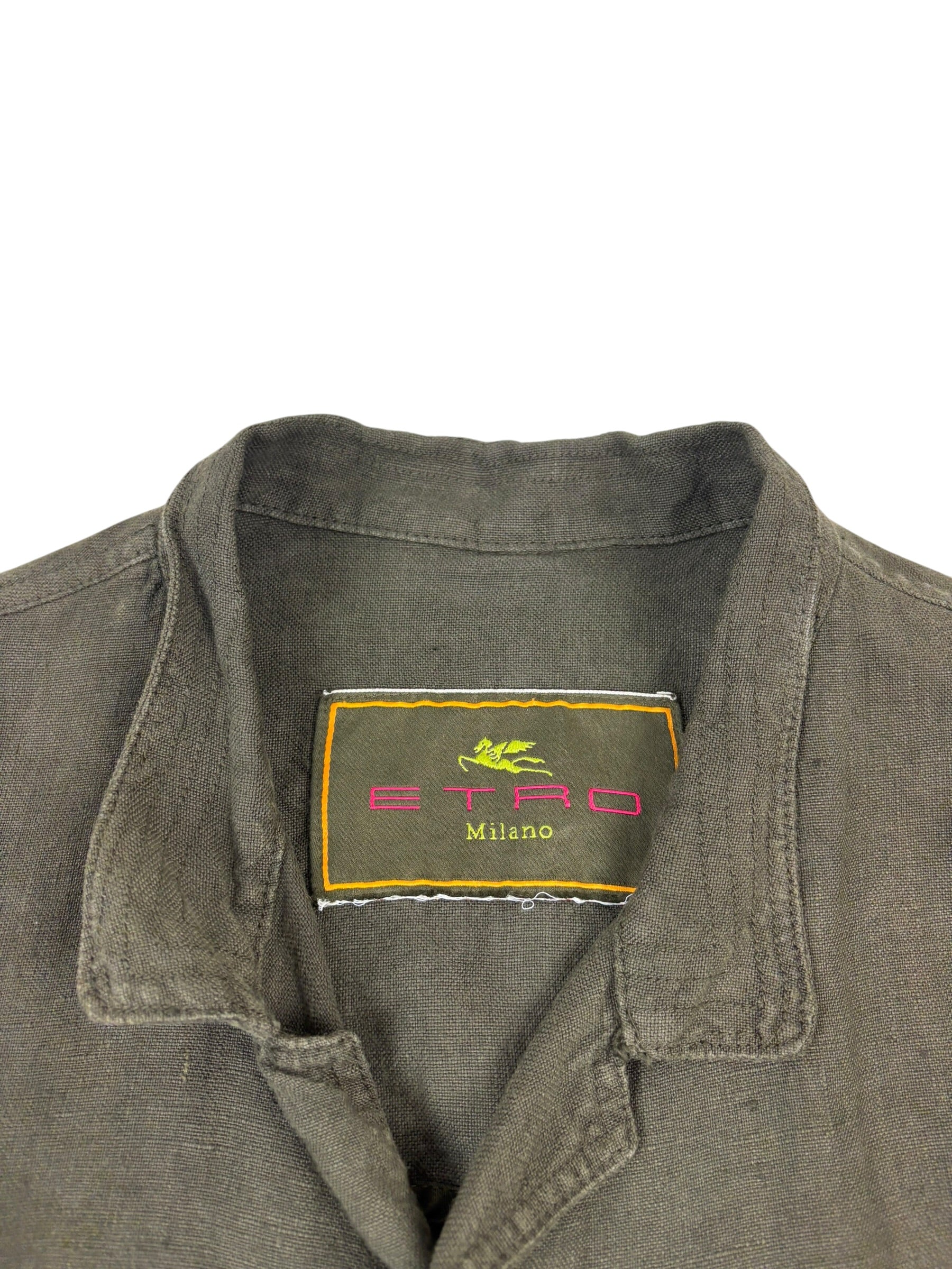 Etro Linen Safari Field Shirt Jacket