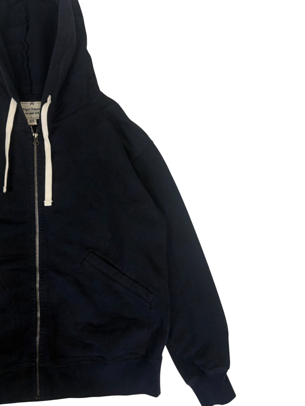 Nigel Cabourn Army Gym Navy Camo Zip Up Hoodie