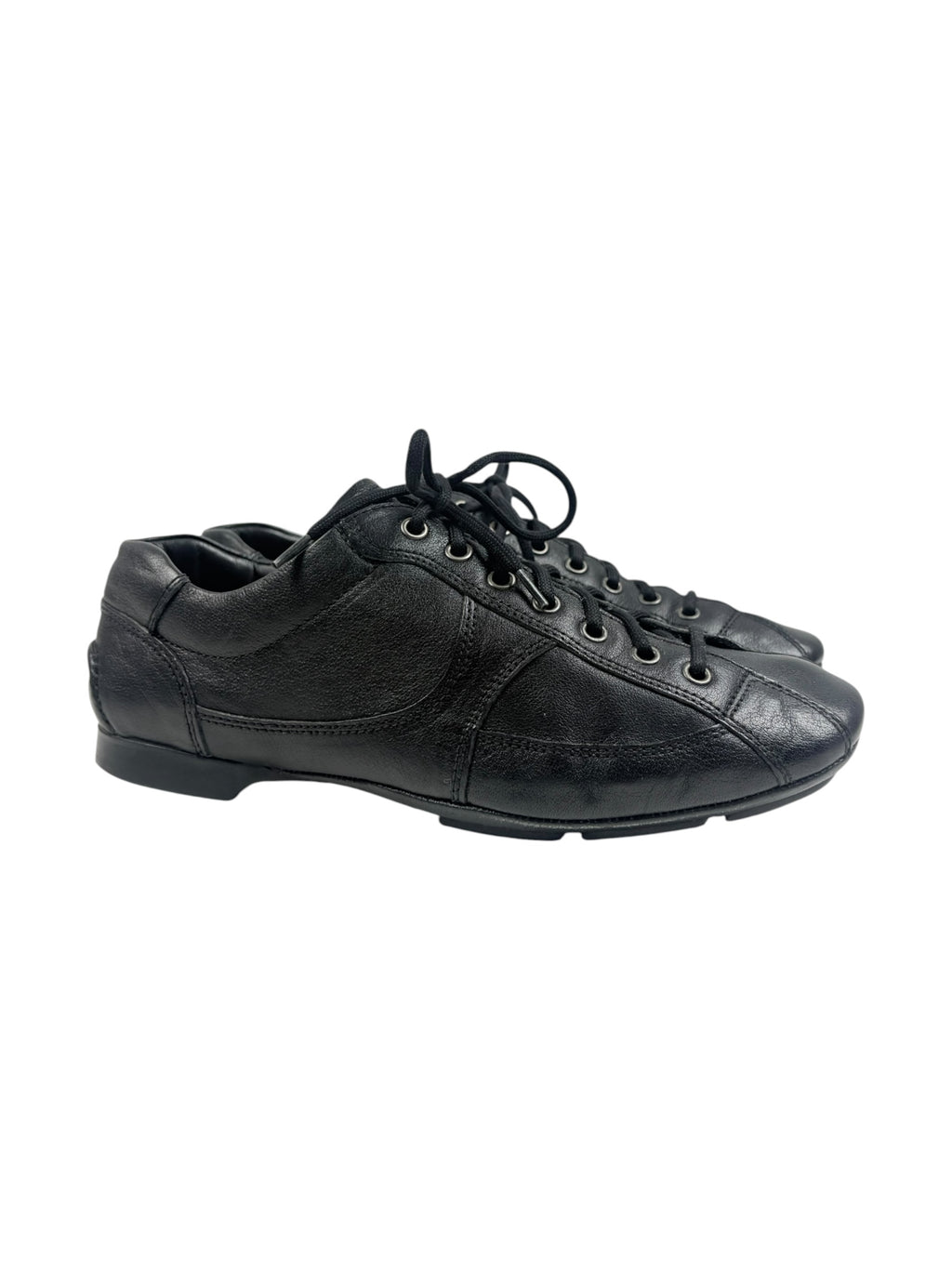 Prada Buffalo Diana Leather Lace Up Shoes