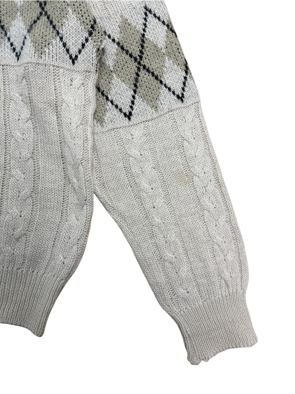 Ciao Cultured Clothing 80s Argyle Cable Knit Jumper